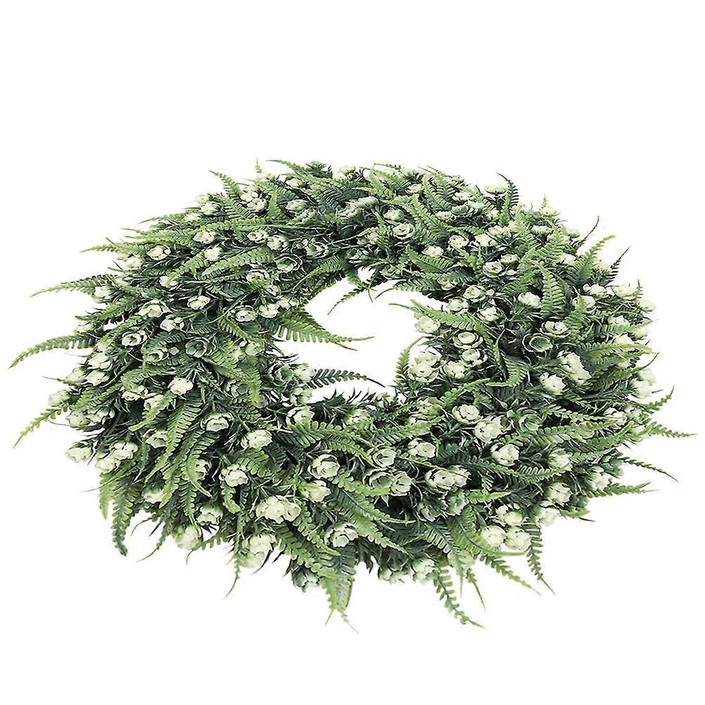 Artificial Plant Wreath 2Pcs Round Decoration For Holiday And Party 30X30Cm Green With Simple Features
