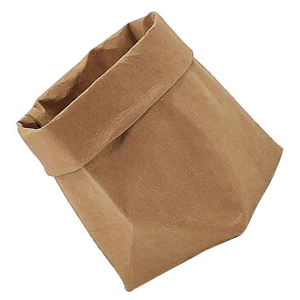 Desktop Storage Basket Brown Paper Storage Container for Cosmetics 2Pcs