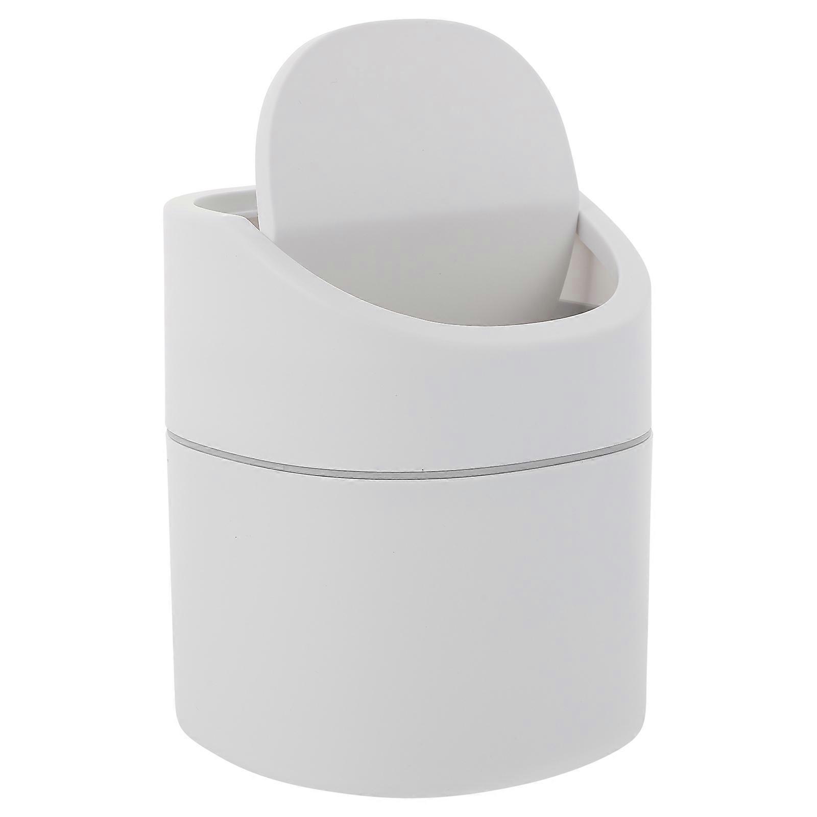 Waste Container Household Mini Desktop Trash Can with Lid 2Pcs