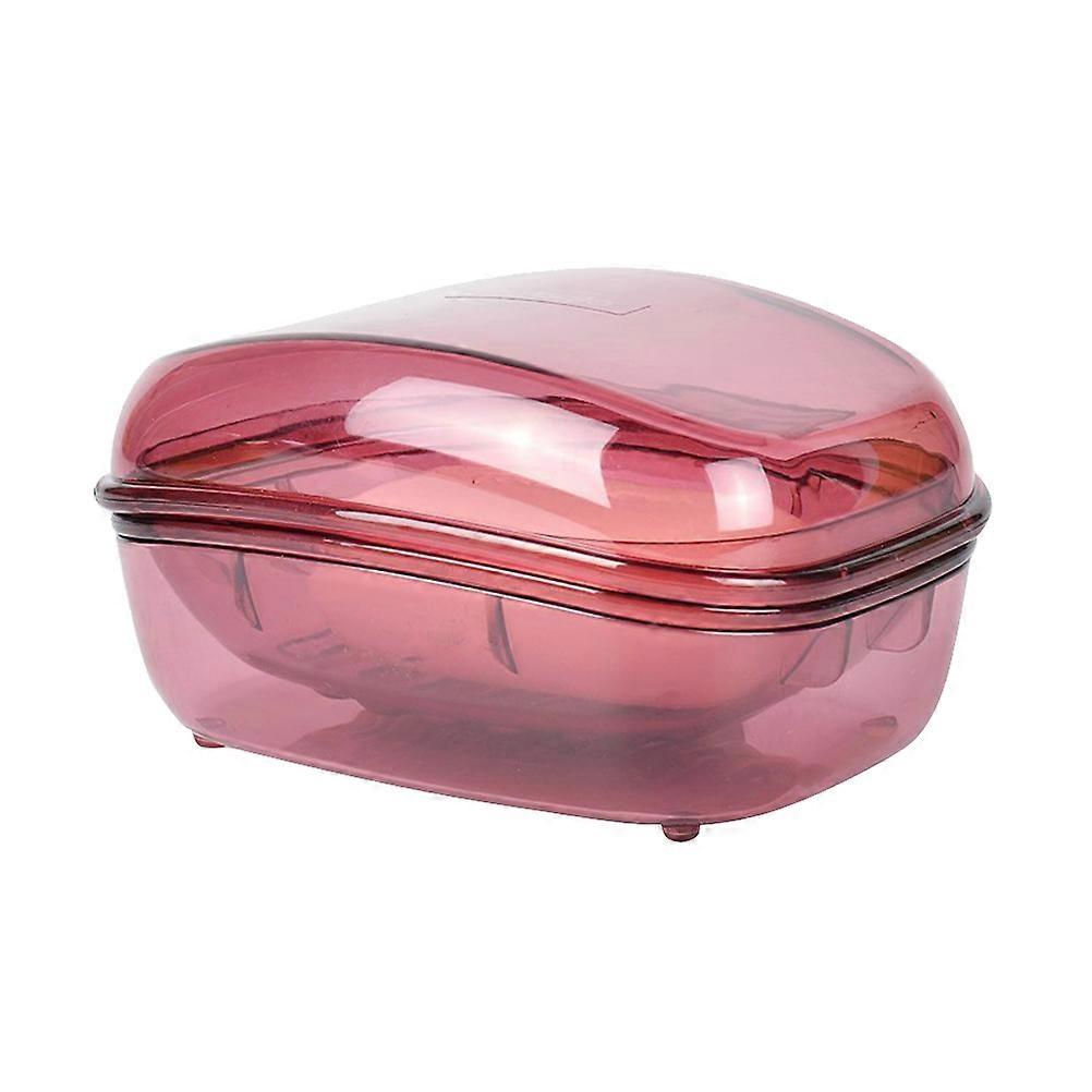 Plastic Soap Box for Holding Soap 2Pcs Red Bathroom Case Slotted Drainer Holder