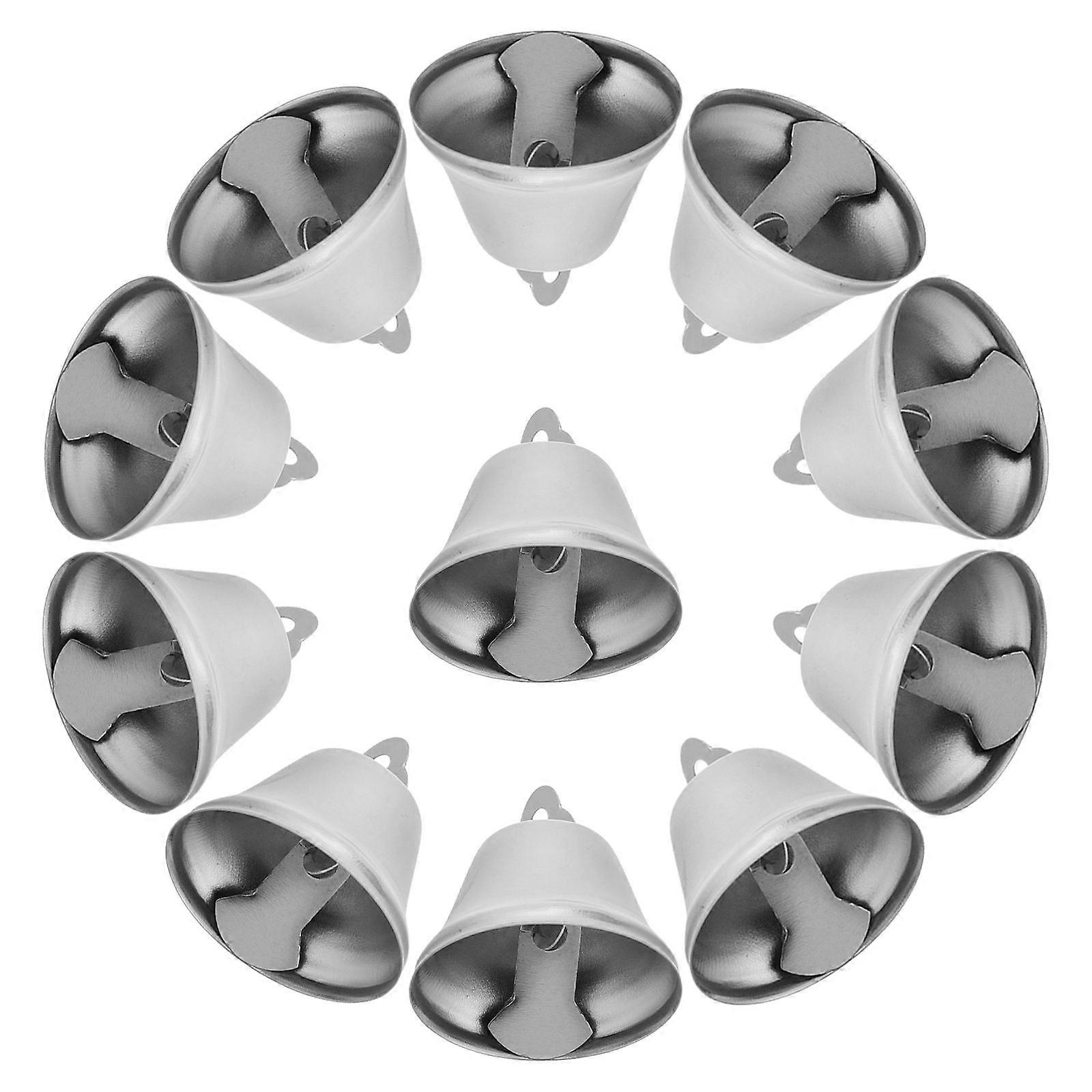 Christmas Jingle Bells Silver Metal for Tree Hanging 40Pcs