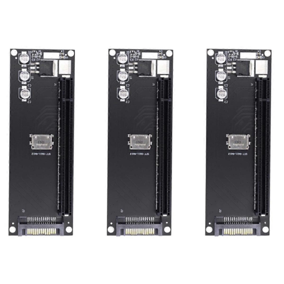 3X PCIe to SFF-8611 Adapter,Oculink SFF-8611 to PCIe PCI-Express 16X 4X Adapter with Power Port