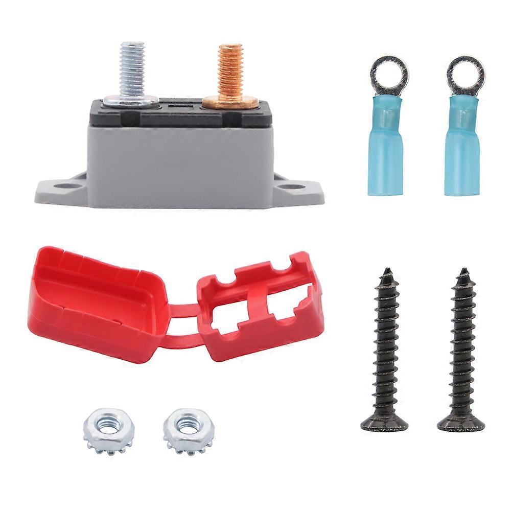 50a 12V 24V Circuit Breaker Manual Reset for Car Use with Boot Cover 1Set