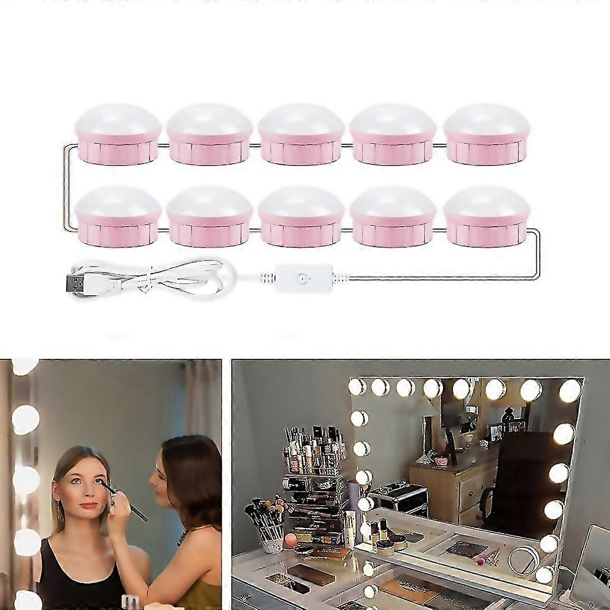 For 10 Leds Mirror Front Light Dimmable Makeup Mirror Usb Touch Control Light