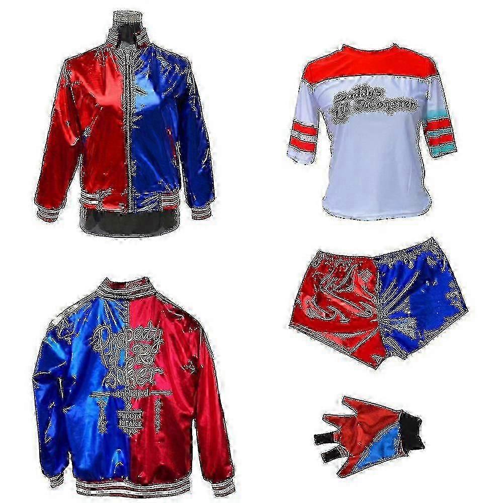 Costume de cosplay Harley Quinn Suicide Squad pour femme, ensemble de déguisement pour Halloween.