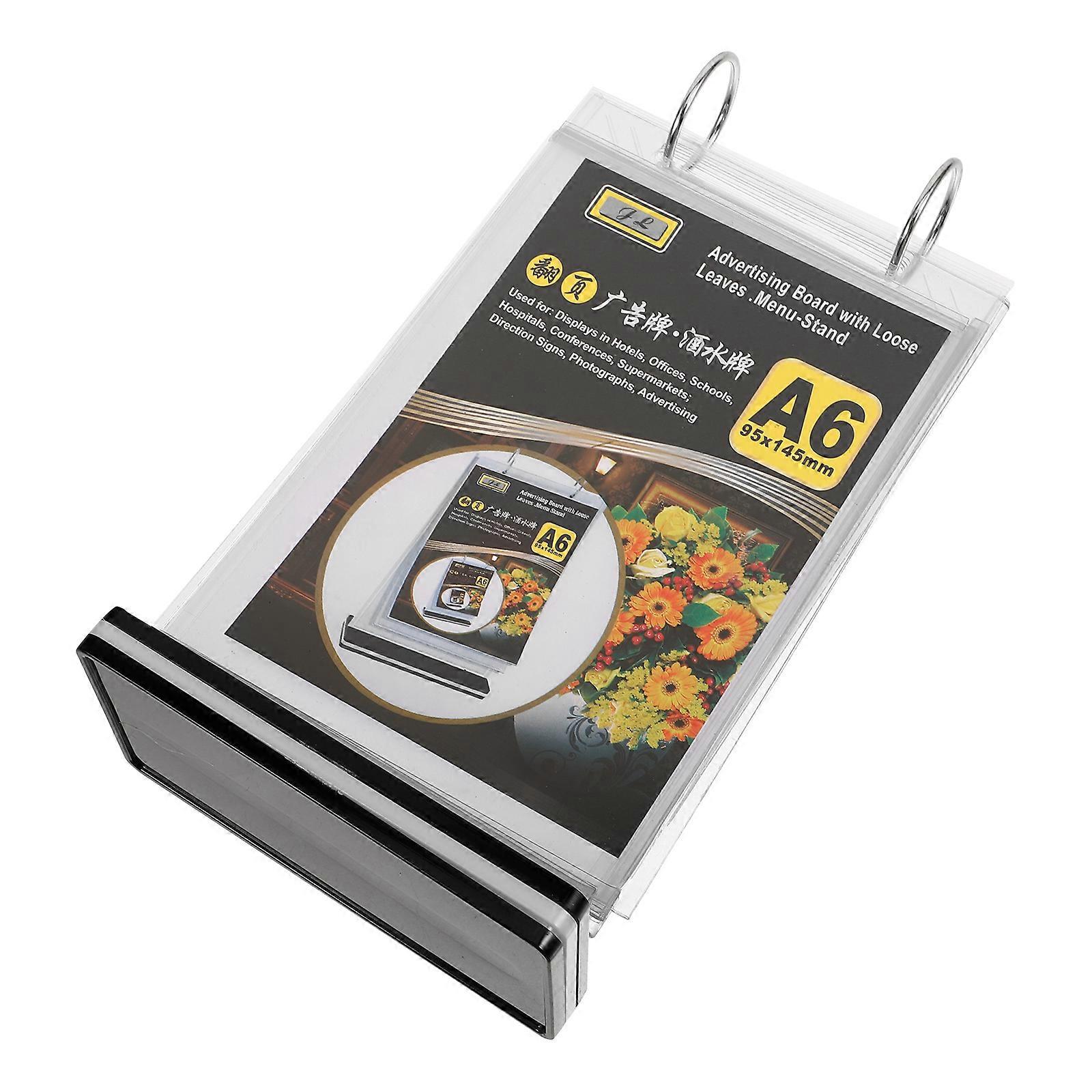 Menu Display Stand with Transparent PVC for 9Pcs A6 Card Holder Use