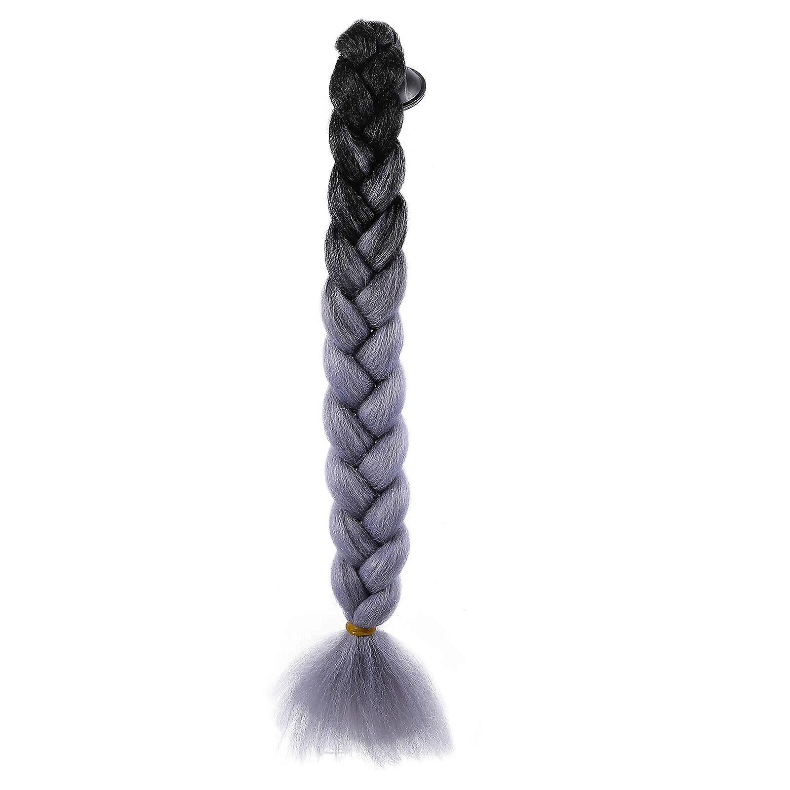 Braid Ponytail Wig for Decoration with Suction Cup 3Pcs Grey