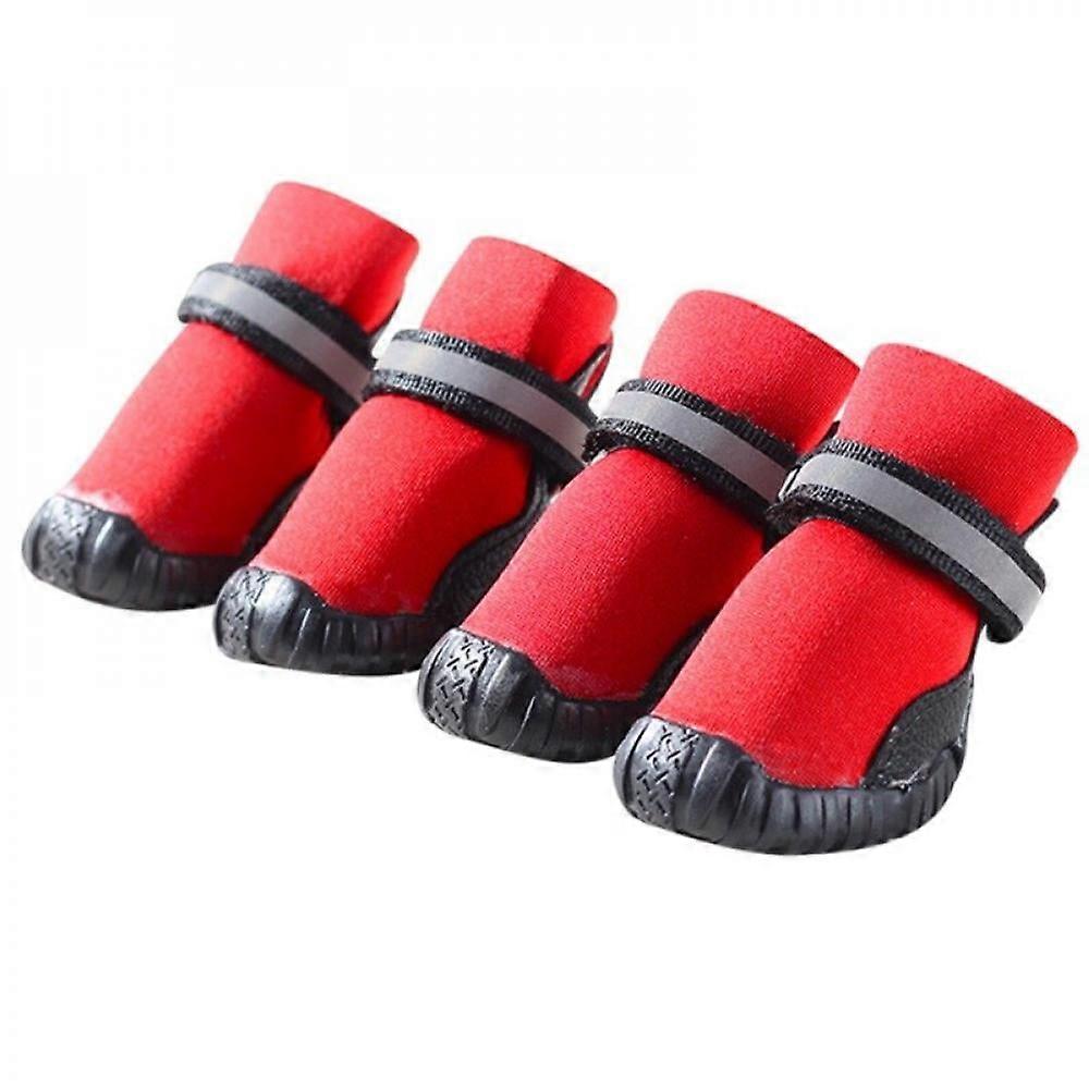 Patgoal Soft Fabric Dog Shoes Winter Waterproof Dog Booties Open With Zips Protected From Ice And Snow With Rugged Anti-slip Sole Dog