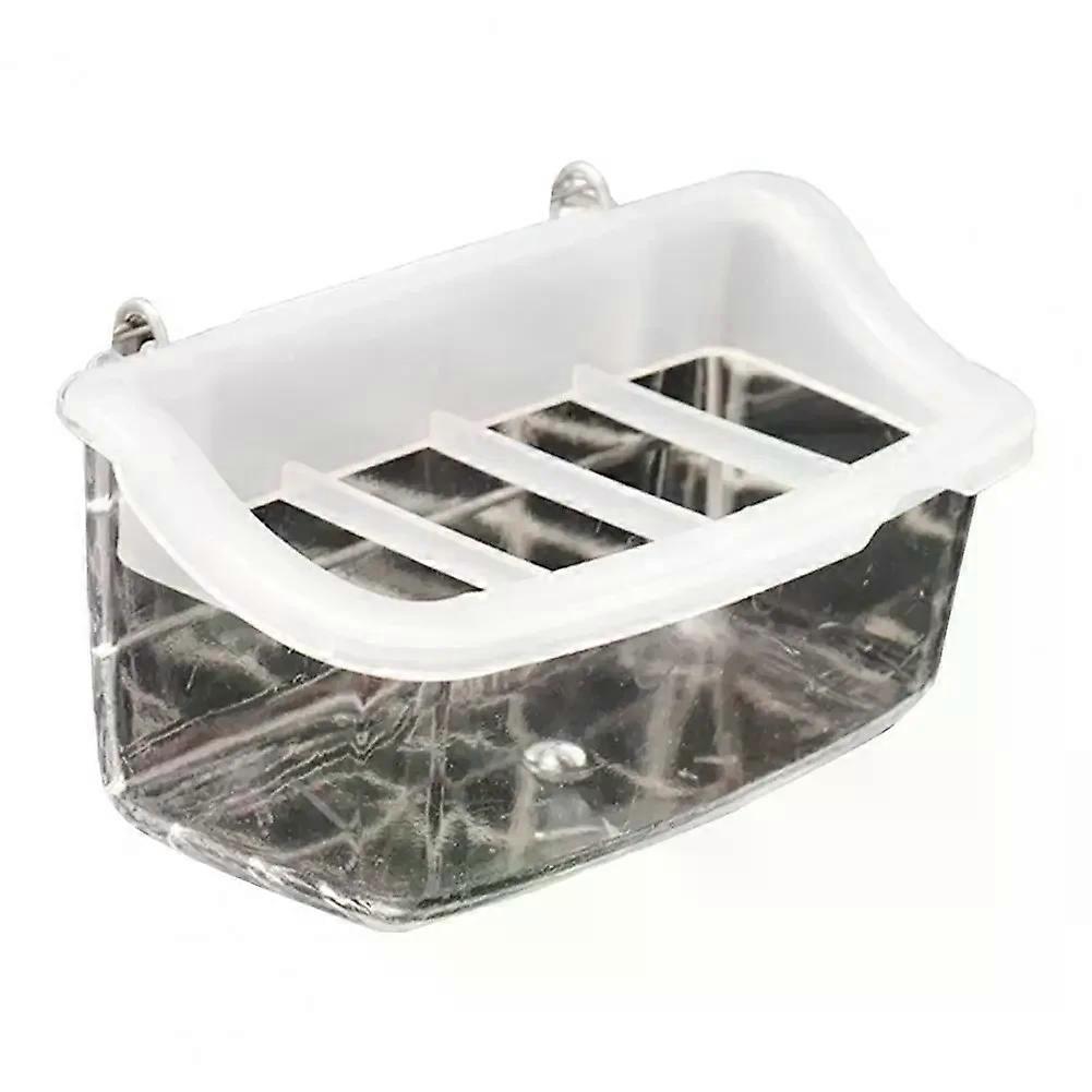 Parrot Feed Box Parrot Feed Splash Box Cage Accessory Hanging Bird Feeder for Bird Food Aviary and Field with Grid Bird Supplies