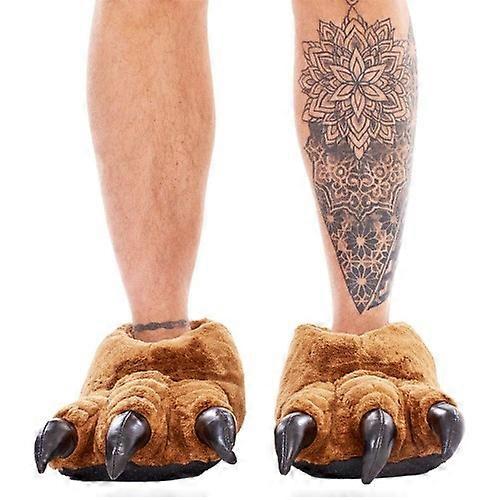 Slumberzzz Mens Monster Claw Plush 3D Slippers