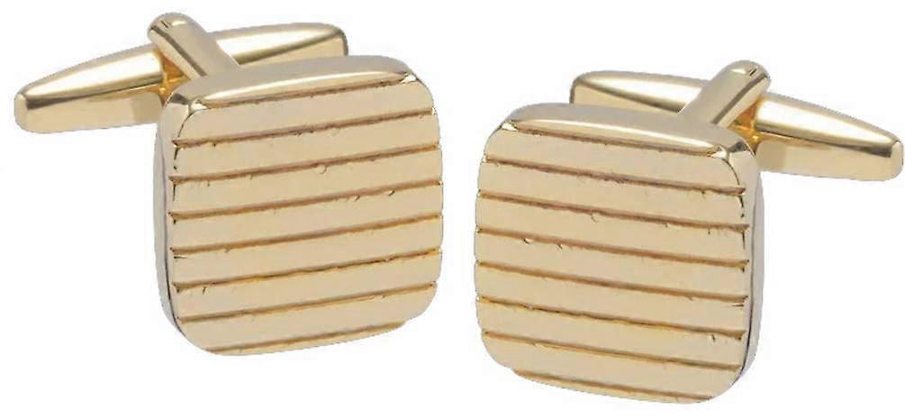 David Van Hagen Square Edged Cufflinks - Gold