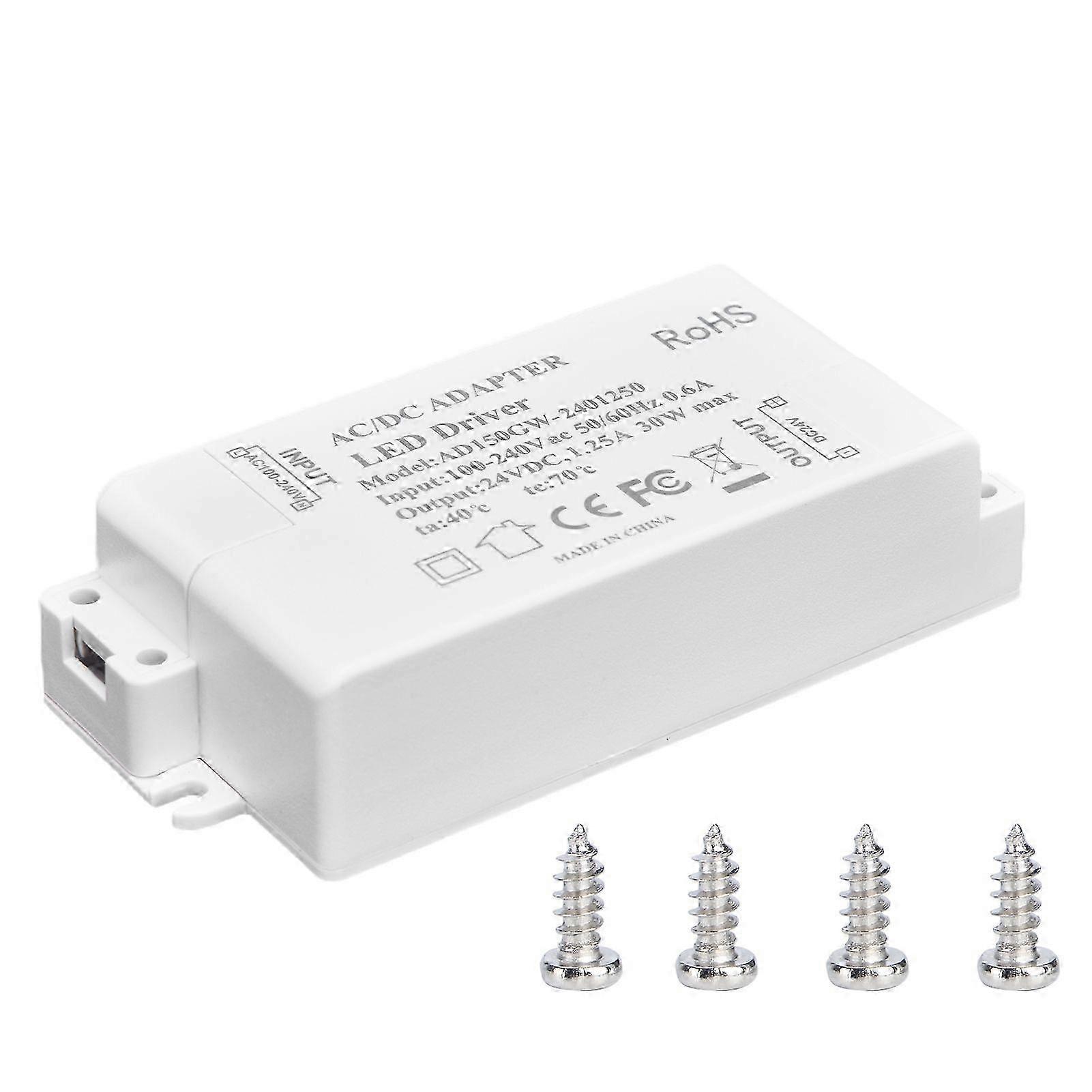 30W DC 24V 1.25A LED Driver Constant Voltage Professional LED Light Transformer AC 100240V