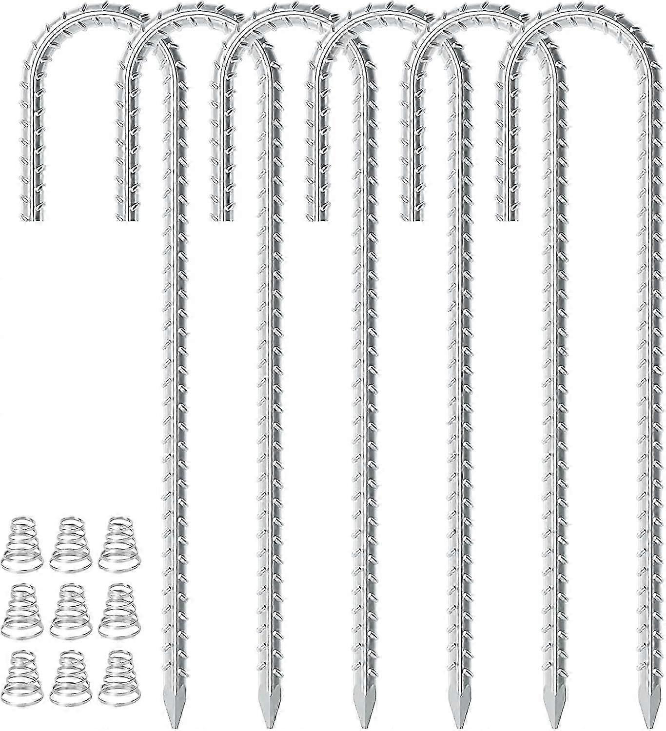 25-26 Heavy-Duty Rebar Stakes, Galvanized Steel J-Hook Ground Anchors For Hard Clay Or Rocky Soil, Stable And Secure Fixtures For Outdoor Projects,