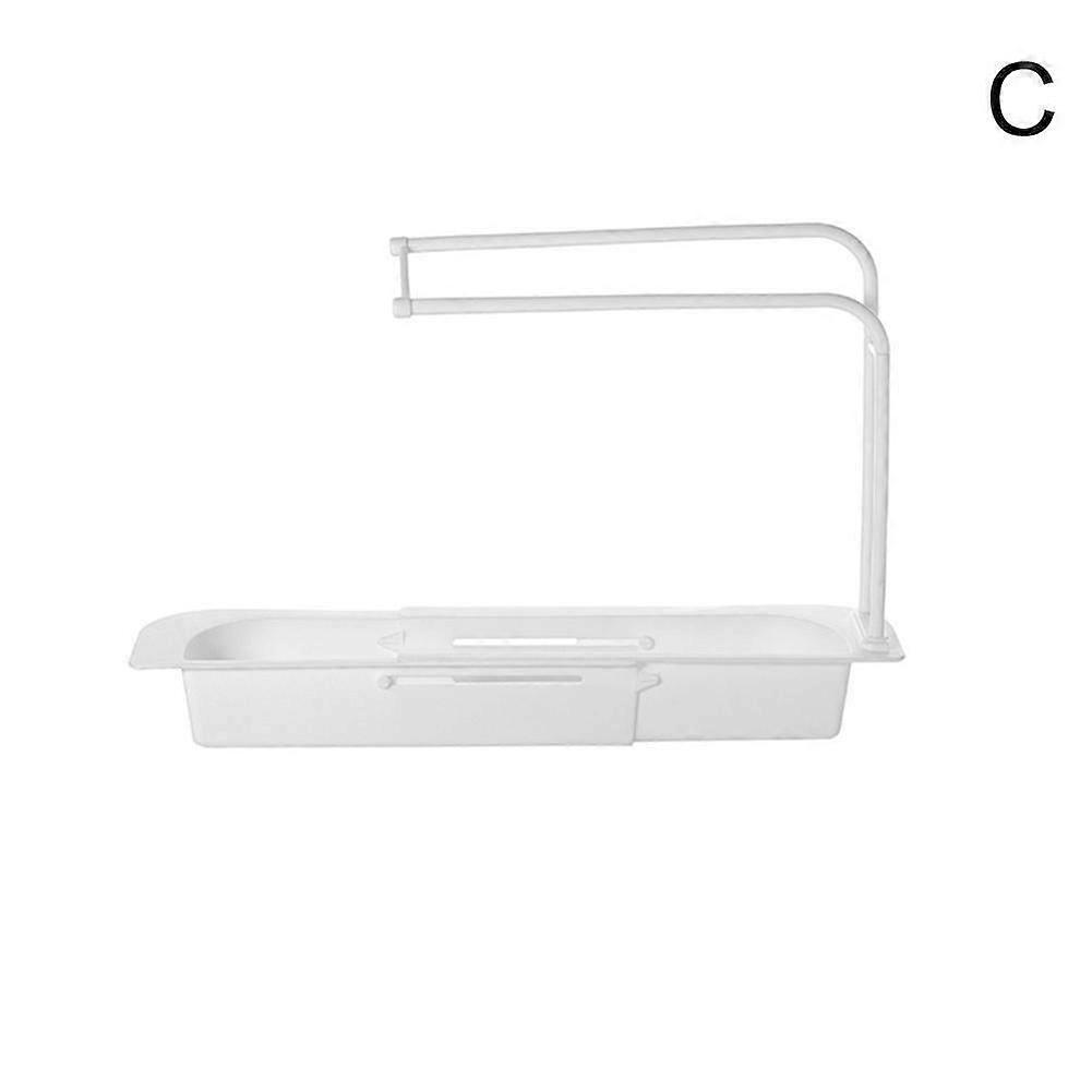 Telescopic Sink Rack Holder Expandable Storage Drain Basket for Kitchen Modern