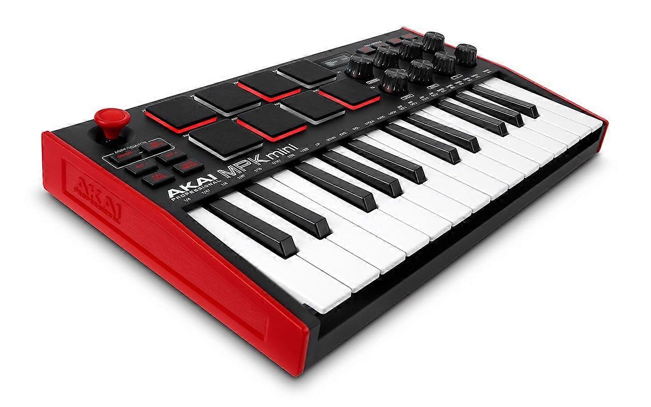 Akai Mpk Mini Mk3 Control Keyboard Pad Controller Midi Usb Black, Red