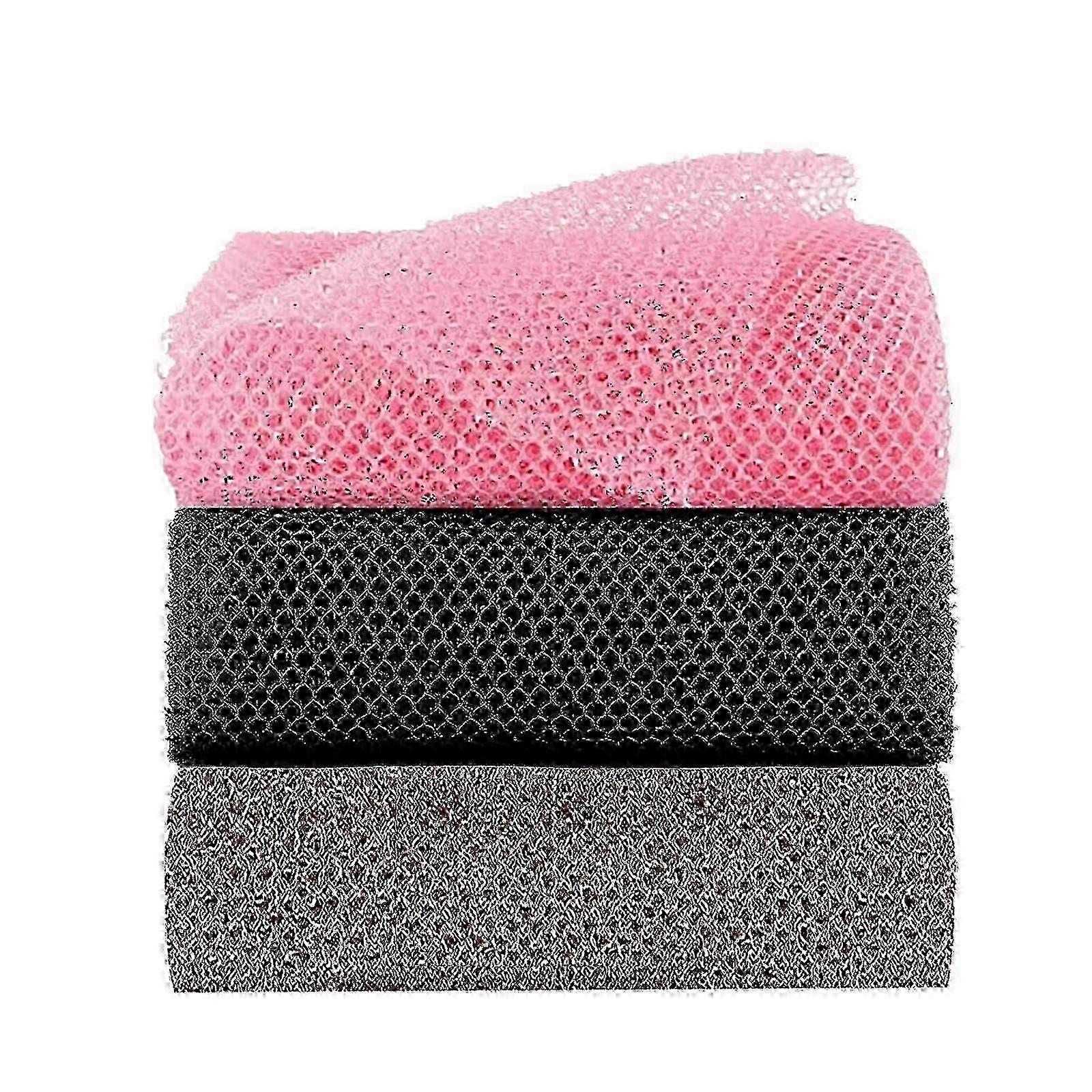 3-Pack Body Scrub Sponge African Exfoliating Net for Shower