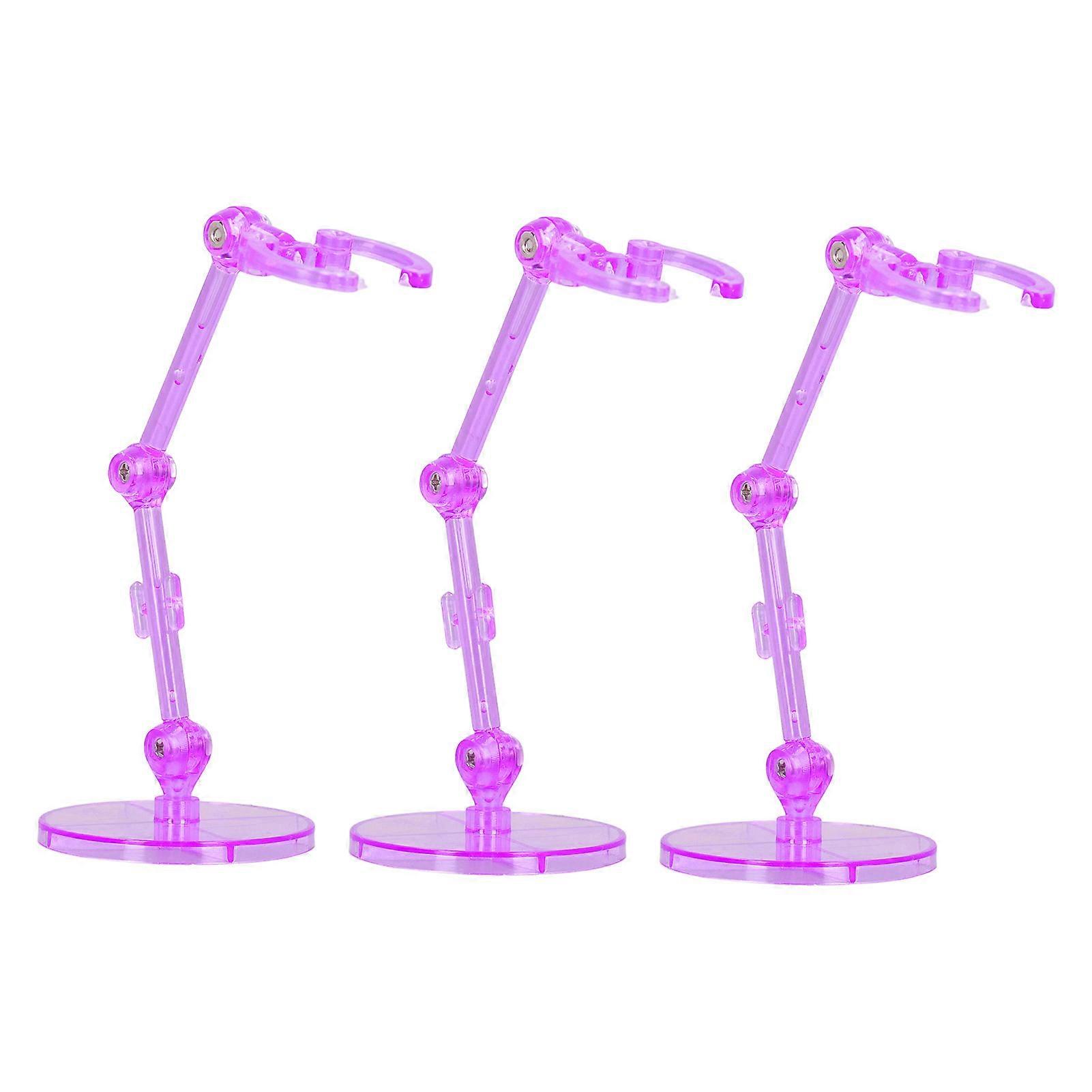 10PCS Action Figure Stand Plastic Translucent Doll Model Support Display Holder Base for 6 Inch Dolls Purple 