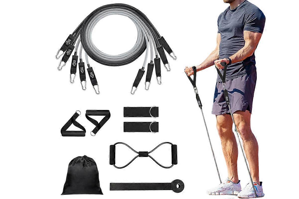 11Pcs Set Resistance Bands for Yoga Pilates Full-Body Exercises