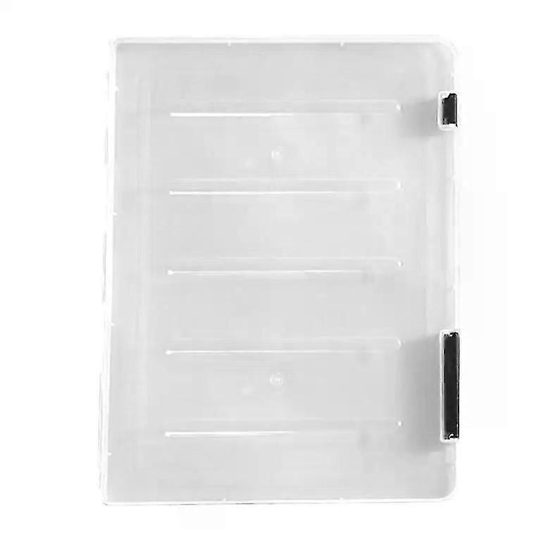 Exquisite Transparent Classification File Storage Box A4 A5 Portable Clip Plastic Box Transparent Finishing Box Portable Buckle Color Rand