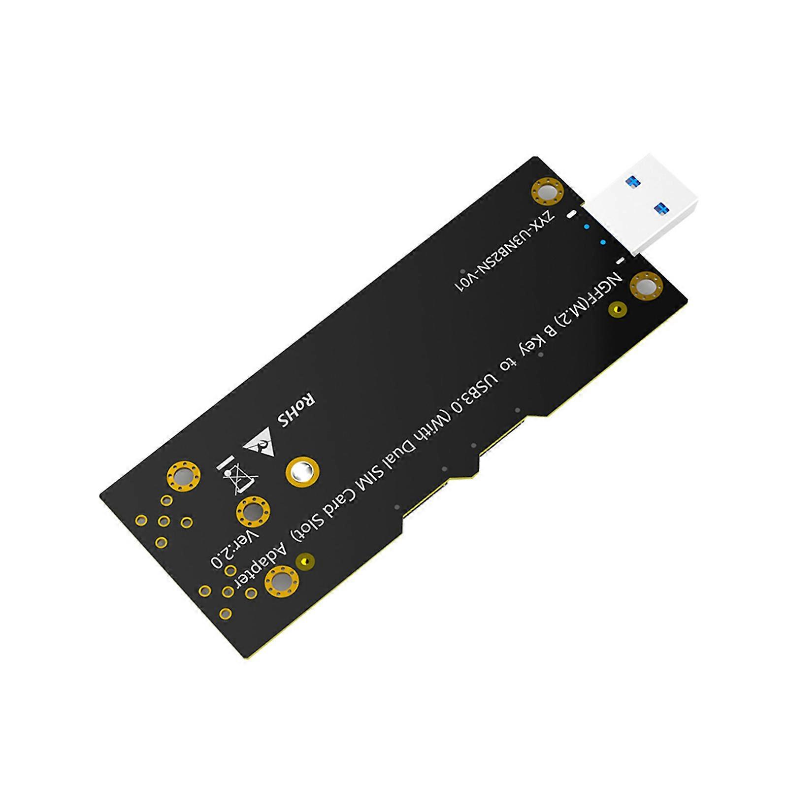 Portable Antennas NGFF M.2 to USB 3.0 Adapter Converters with 2 Card Slot For WWAN/4G Module Stable Signal Multicolor