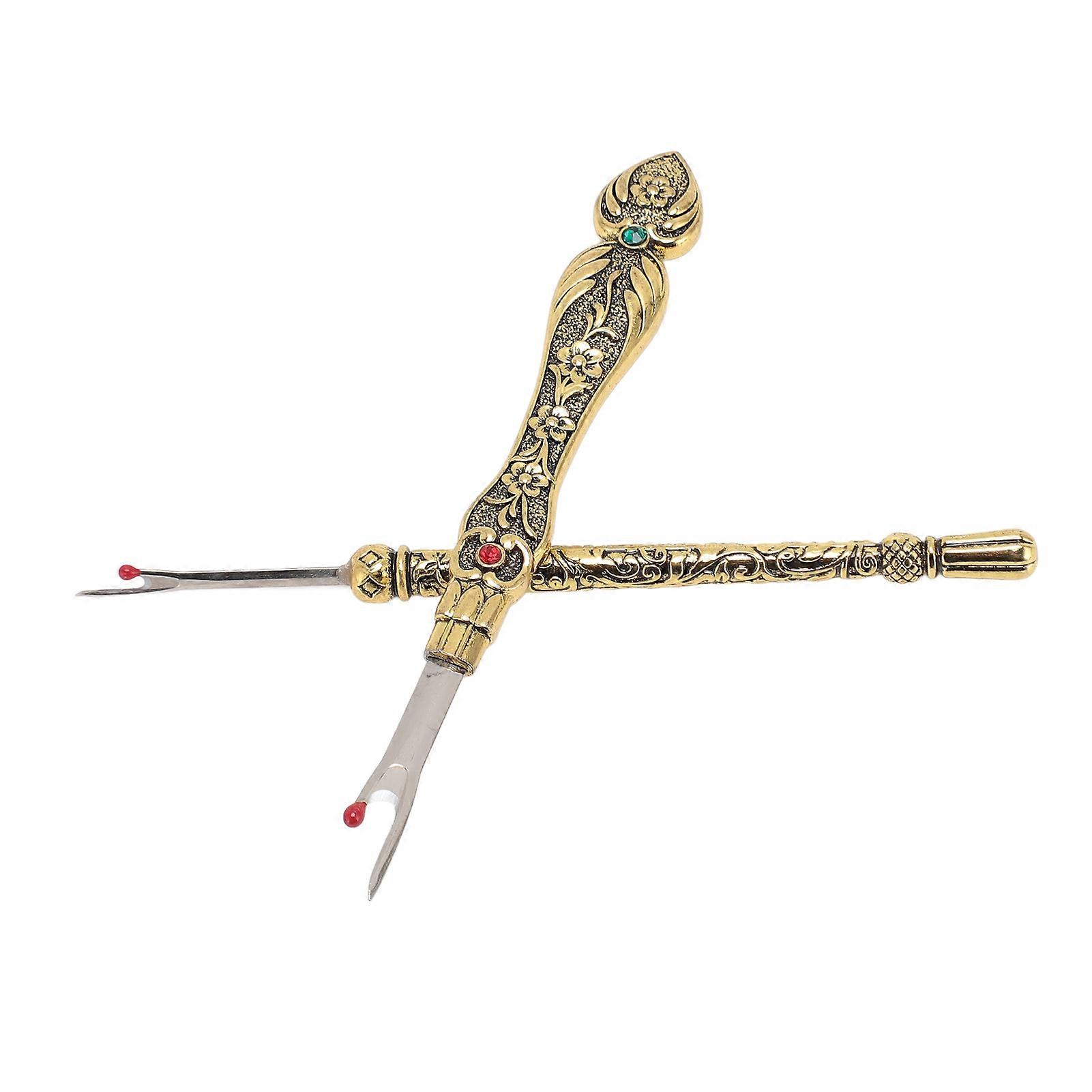 2 stk retro sømfjerner raskt fjerning DIY metall håndsømfjerner trådfjerner for håndarbeid lærarbeid gull