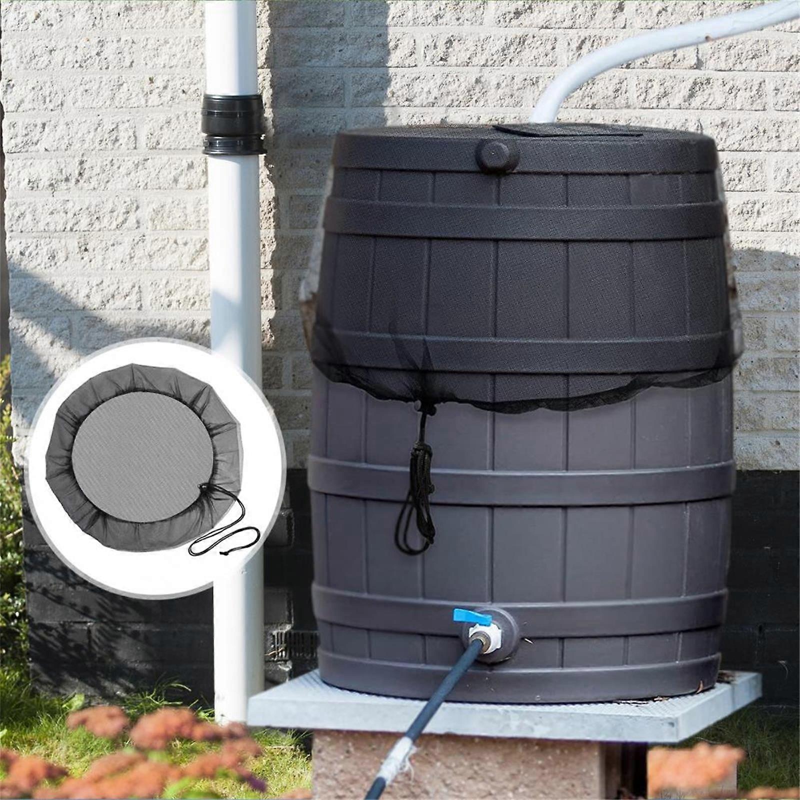 Mesh Cover For Rain Barrels Rain Barrel Netting With Drawstring Water Collection Buckets Tank Protector Screen For Leaves In Outdoor Garden