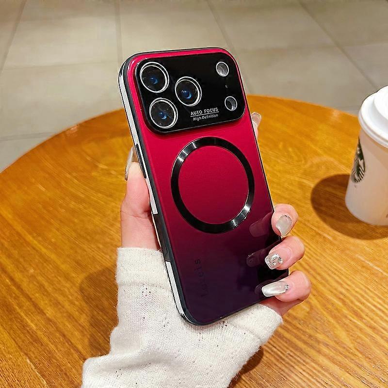 Magnetic Gradient Glass Case for iPhone 17 Pro Max / 17 Air, 16 15 14 13 12 with Full Camera Lens Protector, MagSafe Compatible, Scratch-Res