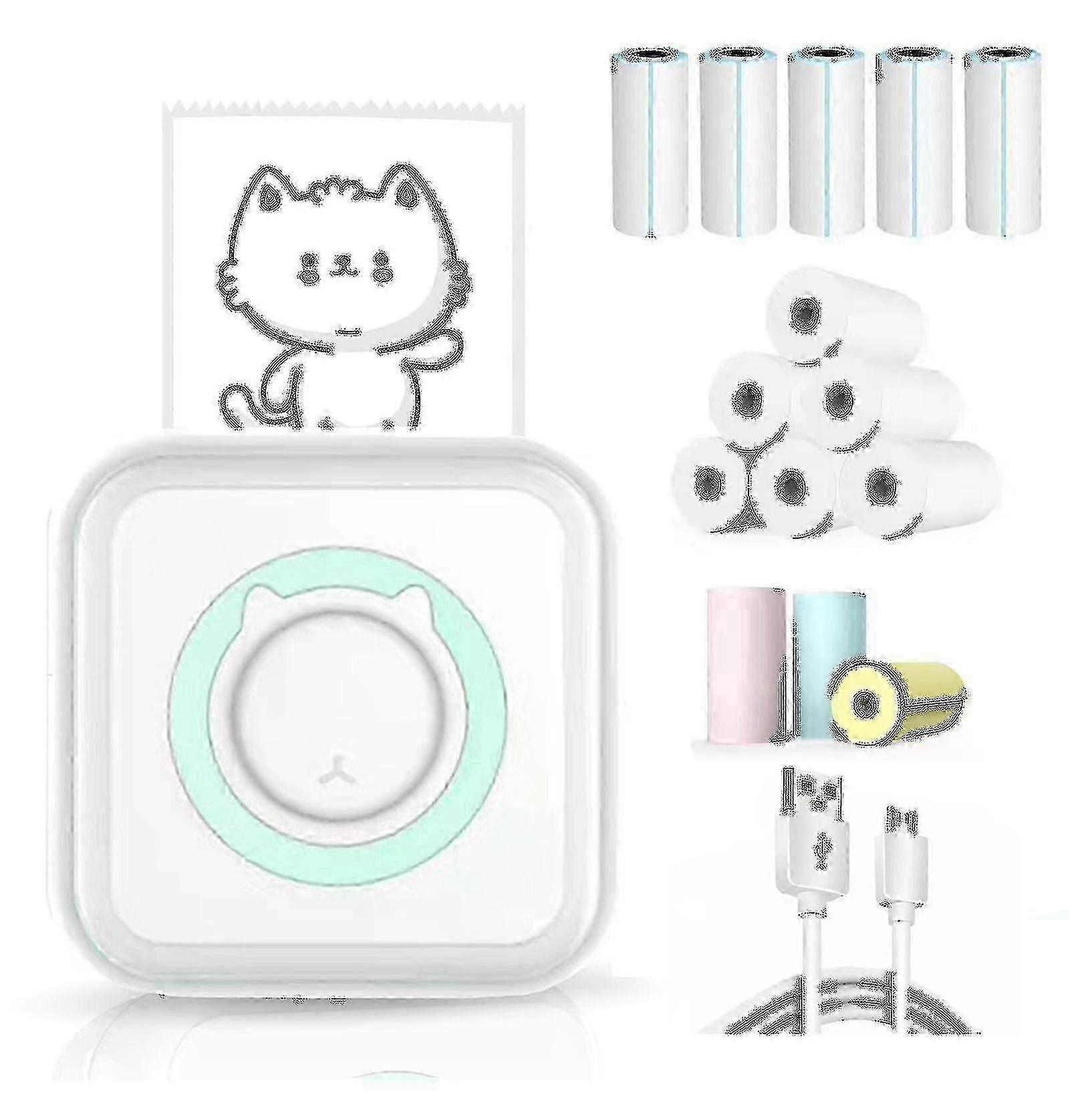 Mini Pocket Sticker Printer, Bluetooth Wireless Portable Mobile Printer Machine Thermal Printer For Notes, Memo, Photo, Pocket Label -