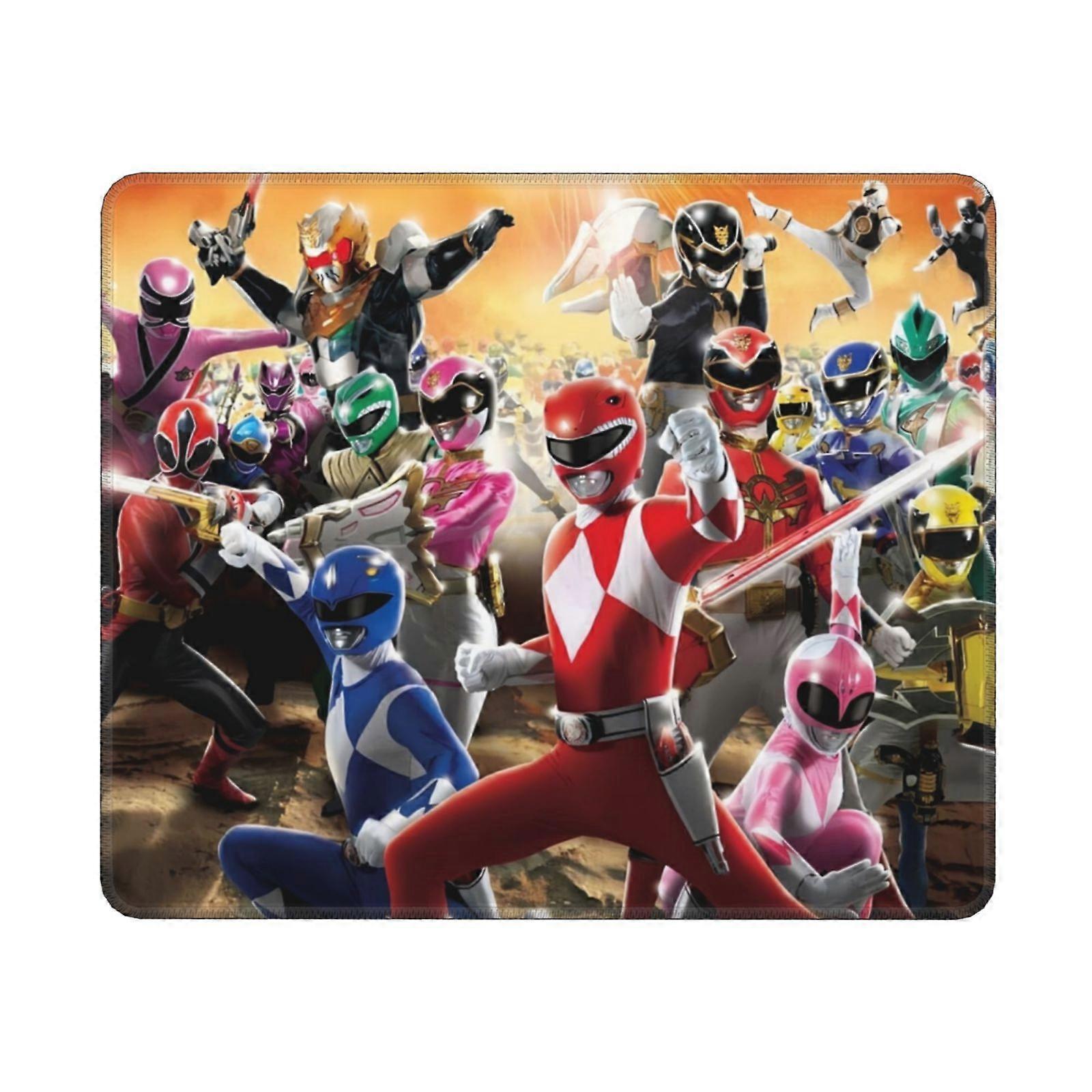 Power Rangers Mouse Pad 10x12" with Stitched Edge, Non-Slip Rubber Base, Washable Lycra Cloth, Compatible with Computers and Laptops