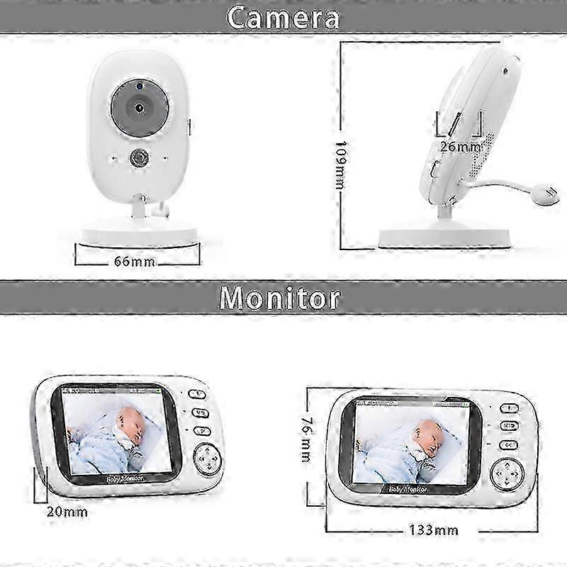 Baby Monitor with 3.5-Inch LCD, Two-Way Audio, Night Vision, and Temperature Monitoring - Upgraded Camera Model ABM600