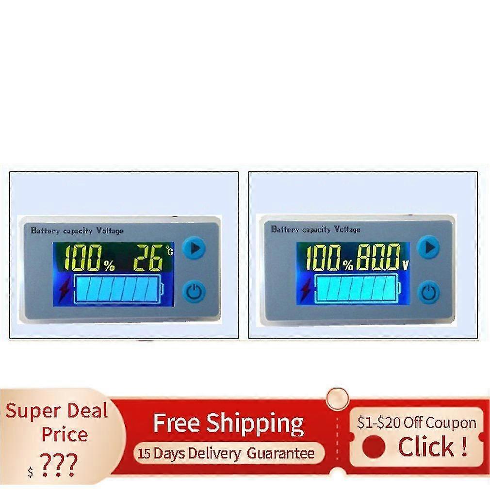 Car Tester Monitor 10-100v Car Lead Lithium Capacity Indicator Voltmeter Voltage Tester Monitor Js-c33   2022