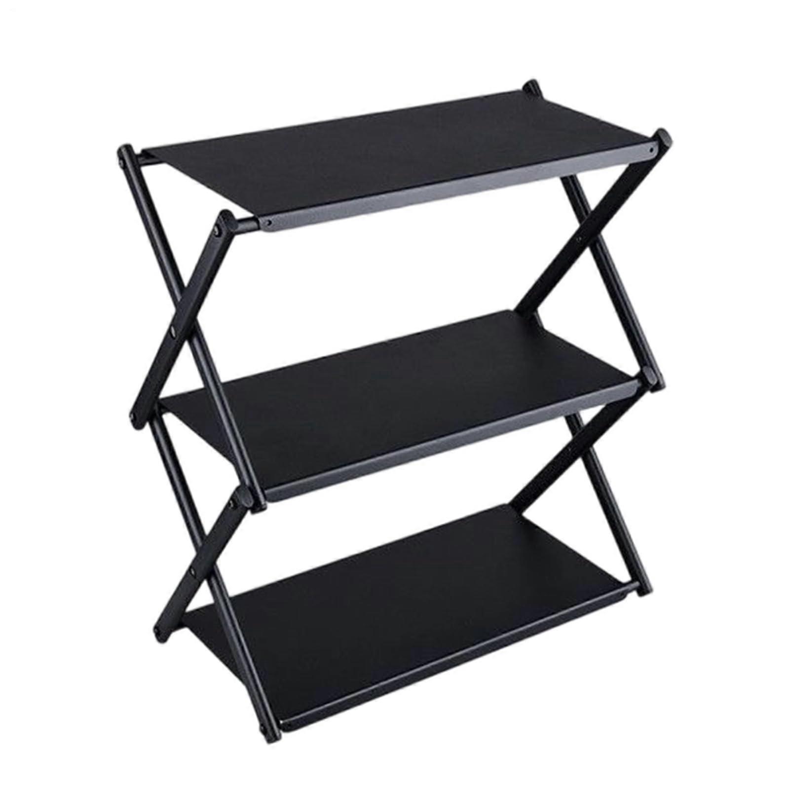 Camping Storage 3Tier Foldable Organizer Portable Shelving Rack Display Stand Compact Kitchen Counter Shelf For RV