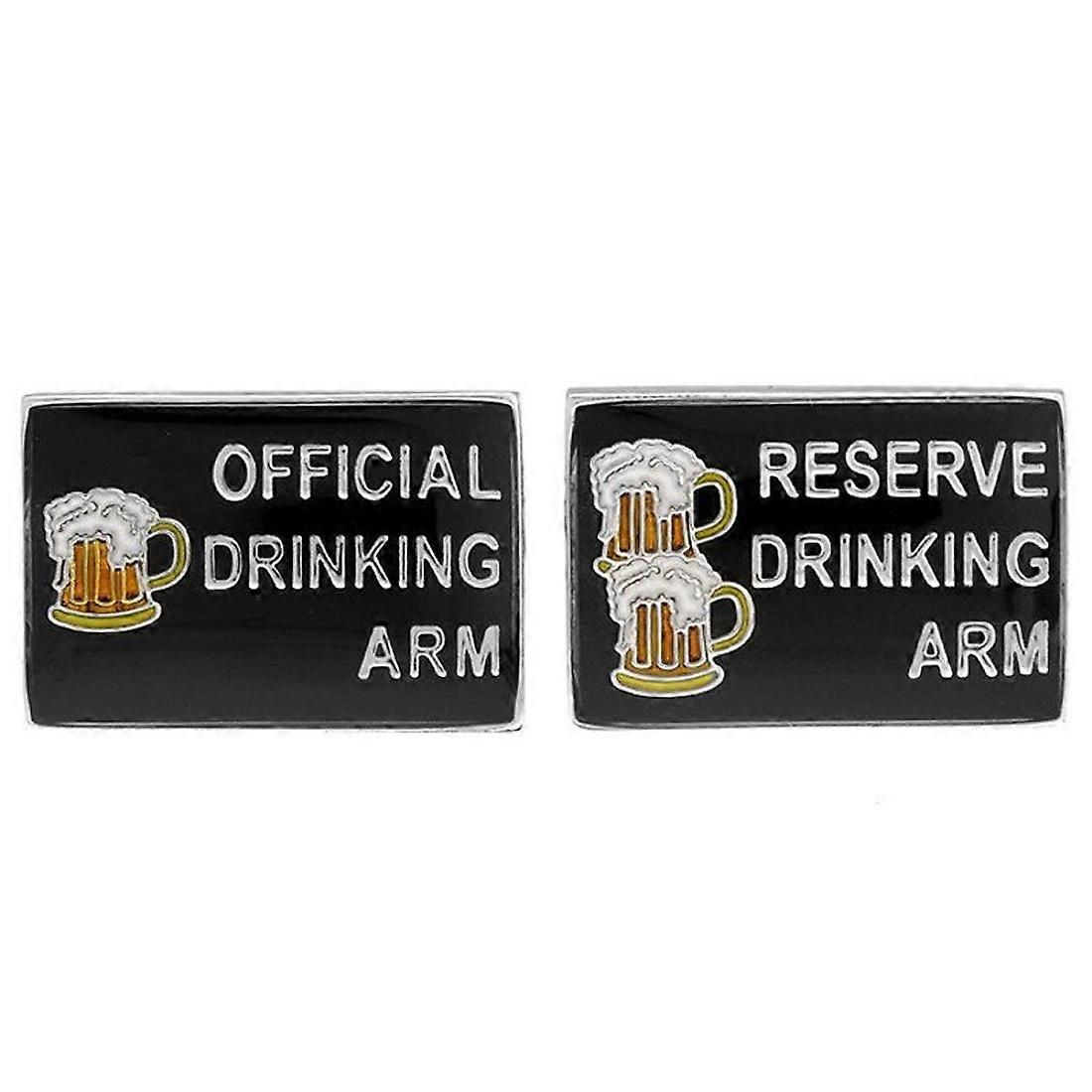 Fun Novelty Drinking Beer Arm Cuffflinks Cufflink Booze Pub Xmas Party Wine Drunk