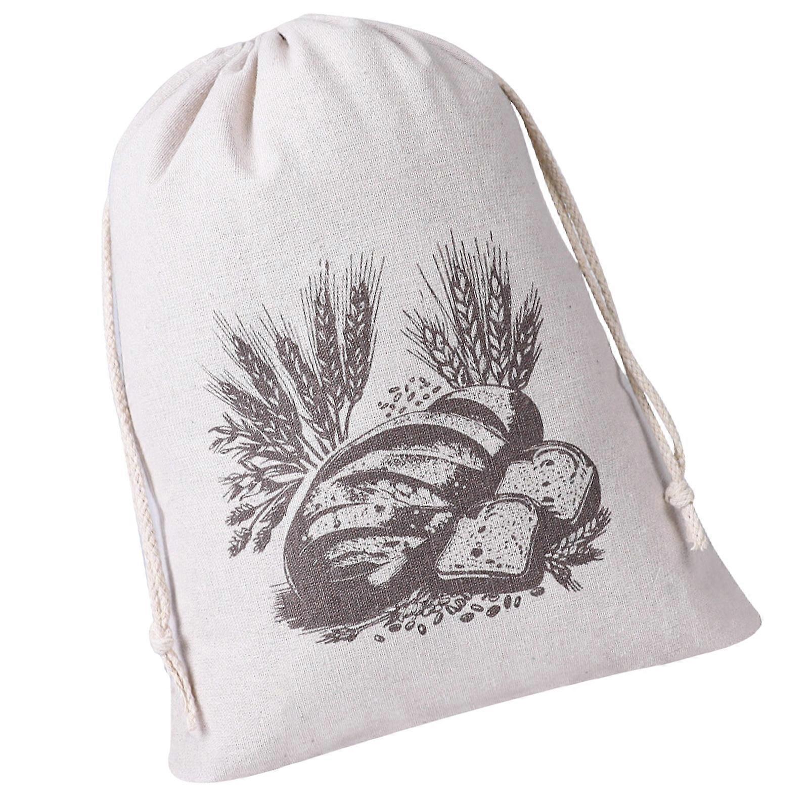 Washable Cotton Bread Bag TPU Lining Secure Drawstring Design Perfect For French Bread Sourdough Buns Bakery Storage Multicolor