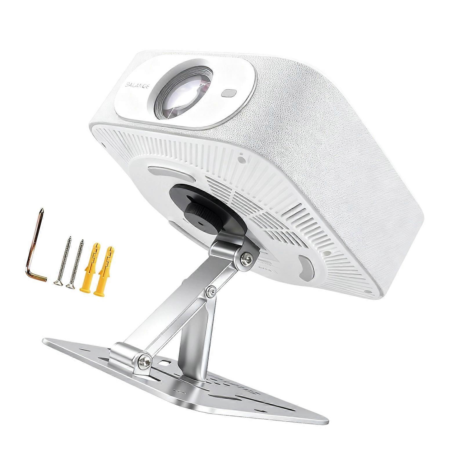 Foldable Projector Stand Metal Frame 180° Rotate Double Joints Tool Less Setup Thin 1Inch Folded Height  Silver