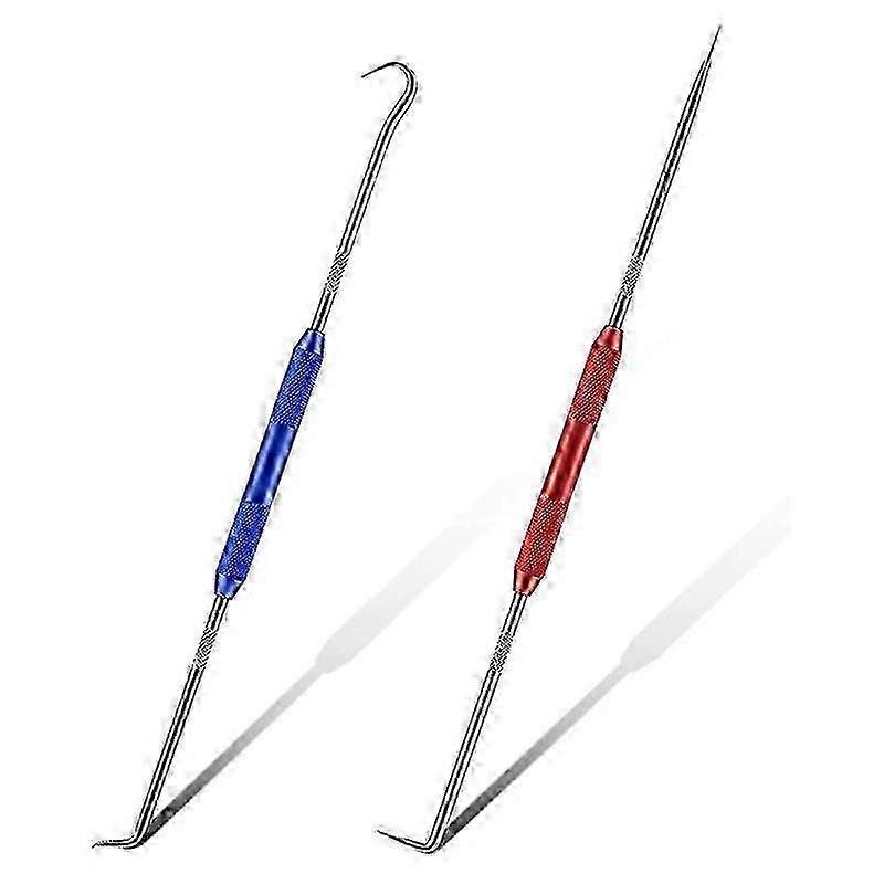 Double Pointed Scriber Tool Set with 2 Metal Scribe Hooks and 45/90 Degree Tips for Marking on Materials