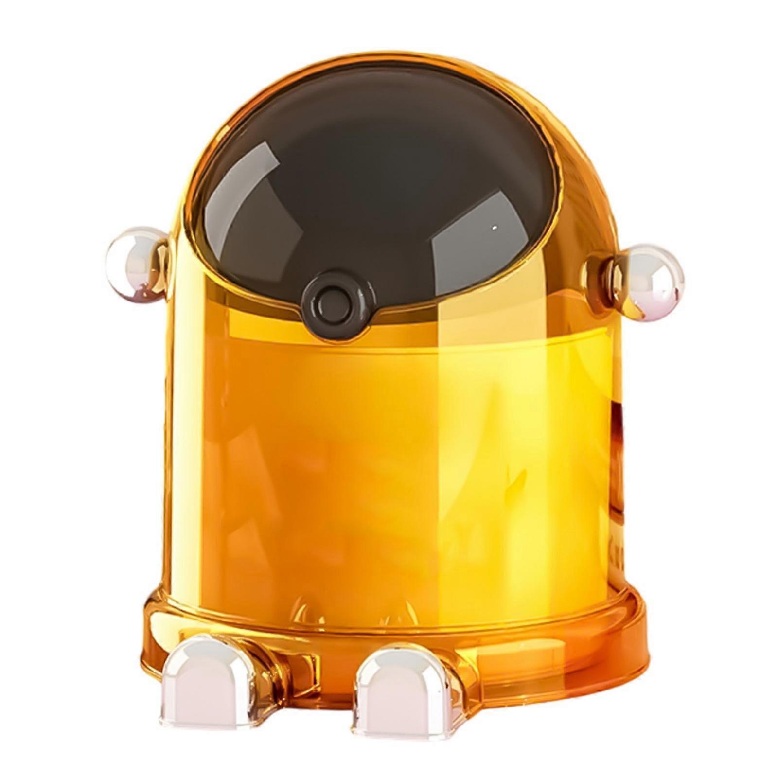 Space Efficient Office Desk Trash Container Treat Case Disposal Unit Low Maintenance ABS PET Hybridize Substance  Transparent yellow