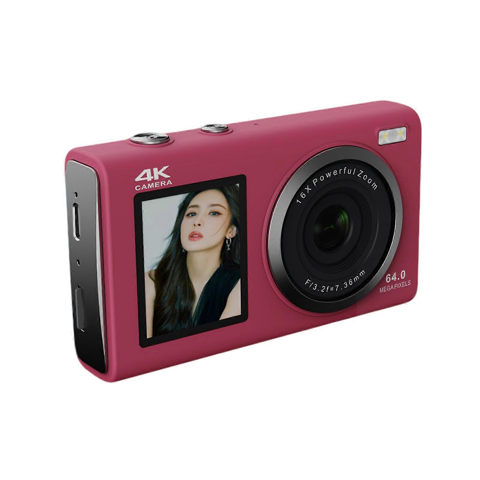 80MP High Resolution 4K Digital Camera Double LCD Screens Easy Operation for Photographers  Claret