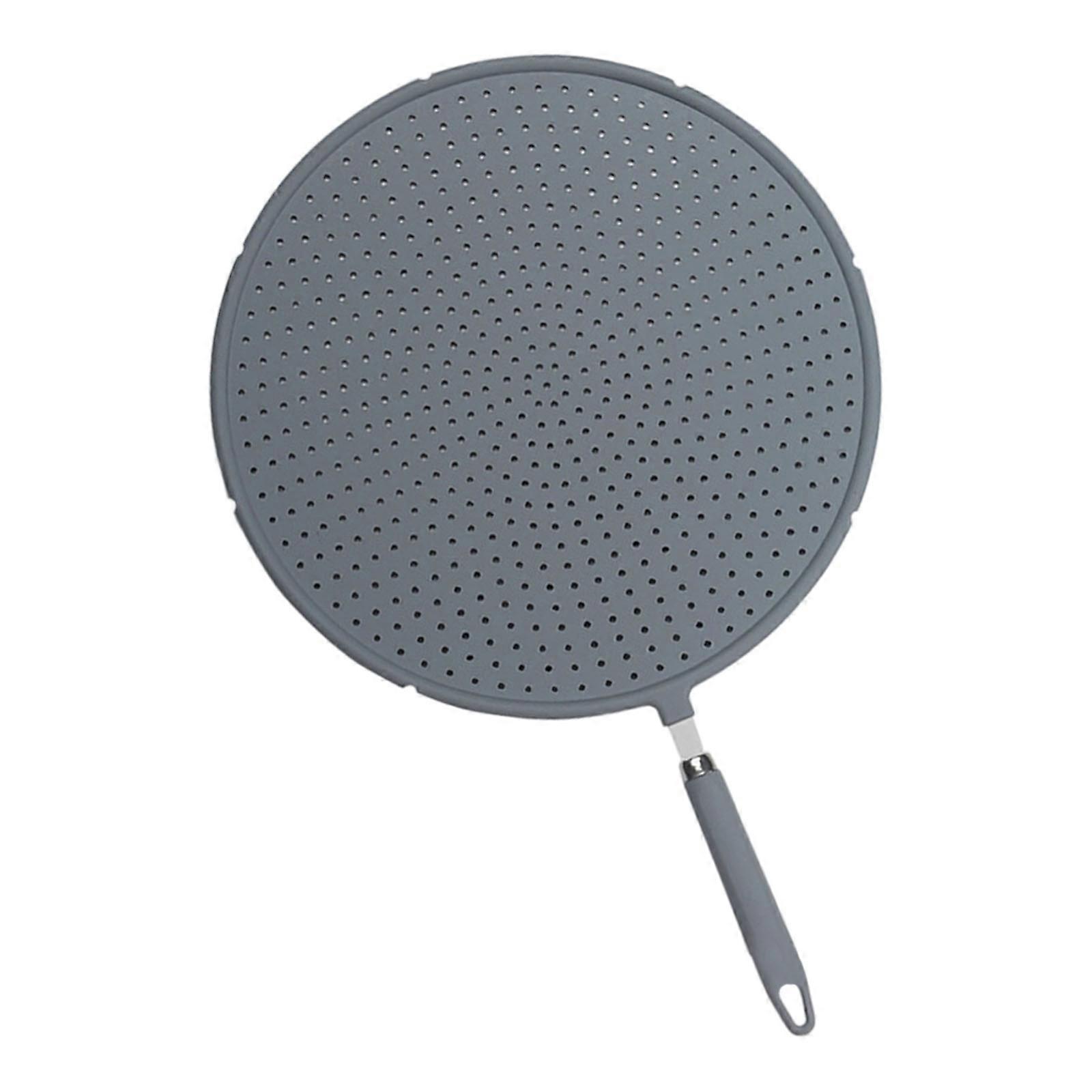 Efficient Silicone Lid For Cooking Utensils 230℃ Heatproof Microwave Splatters Guards With Soft Handle Kitchen Accessory  Nordic gray