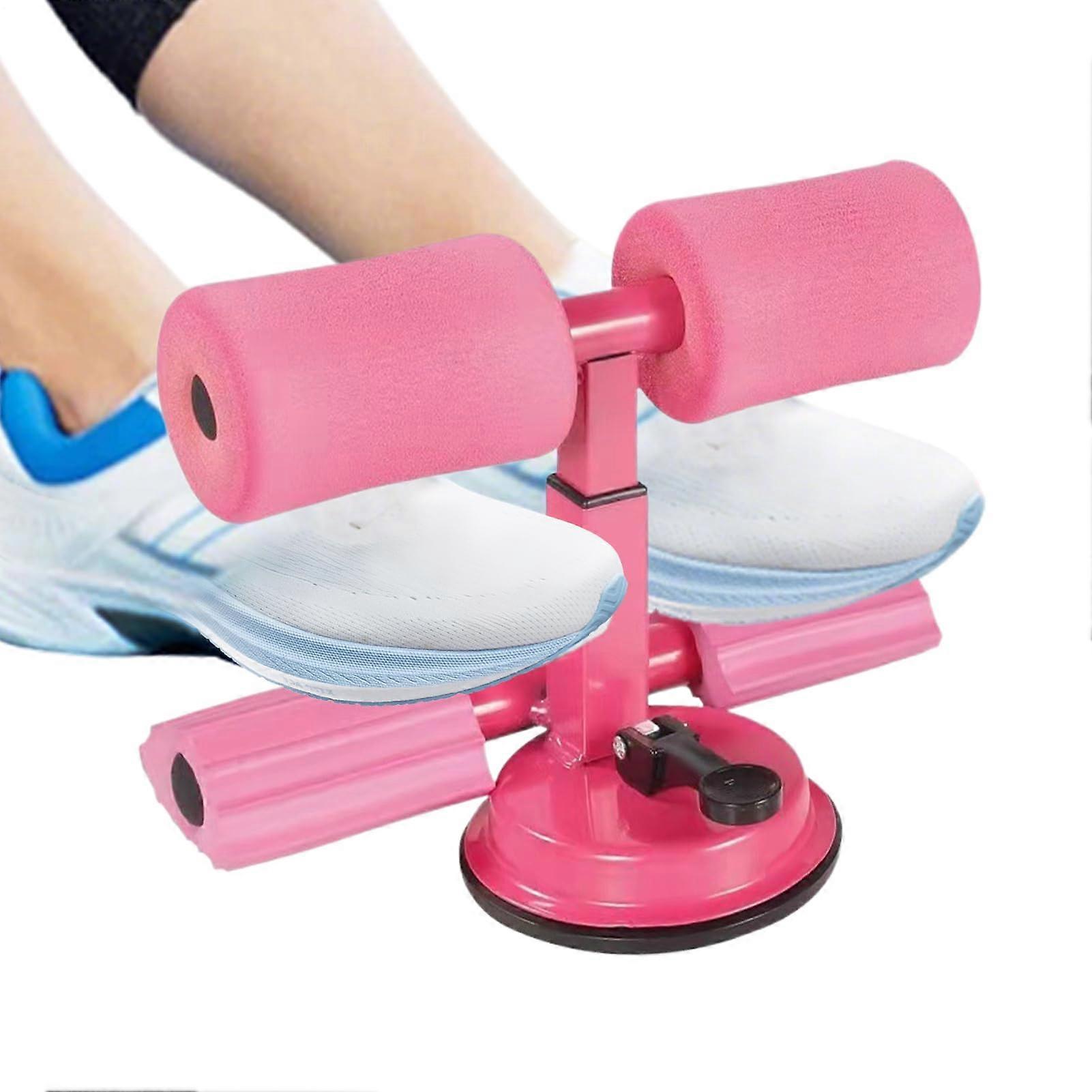 Sit Up Bar with Suction Cup for Ab Workouts – Foot Support Trainer for Home Gym Pink