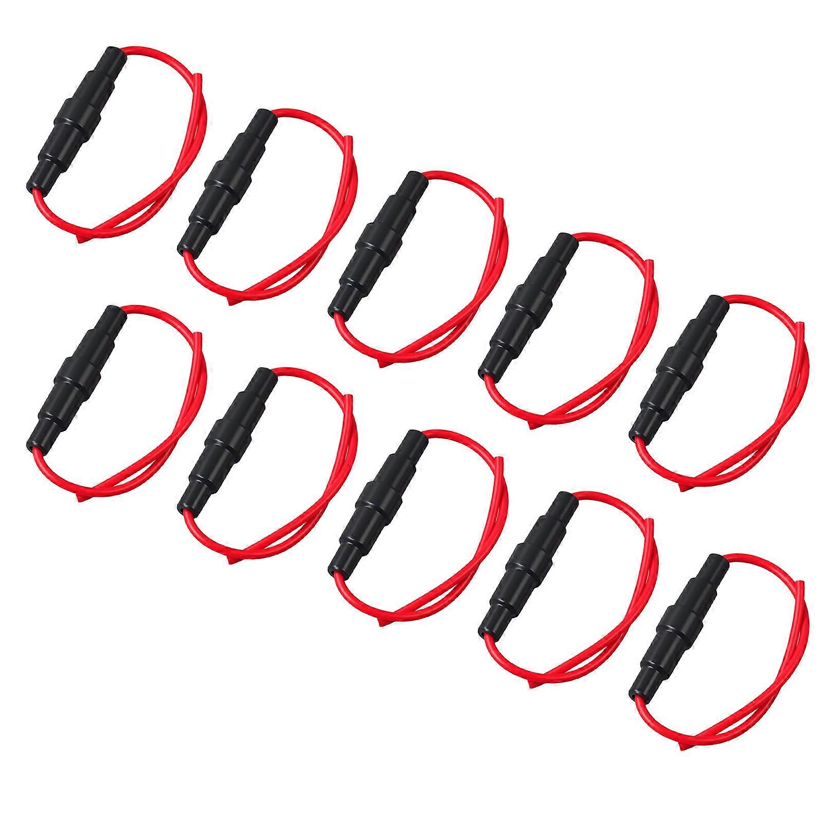 10pcs Fuse Tube Socket Glass Fuse Socket Adapters Easy installs Circuit Defense Fuse Holders for Easy Fuse Inspection  6X30mm