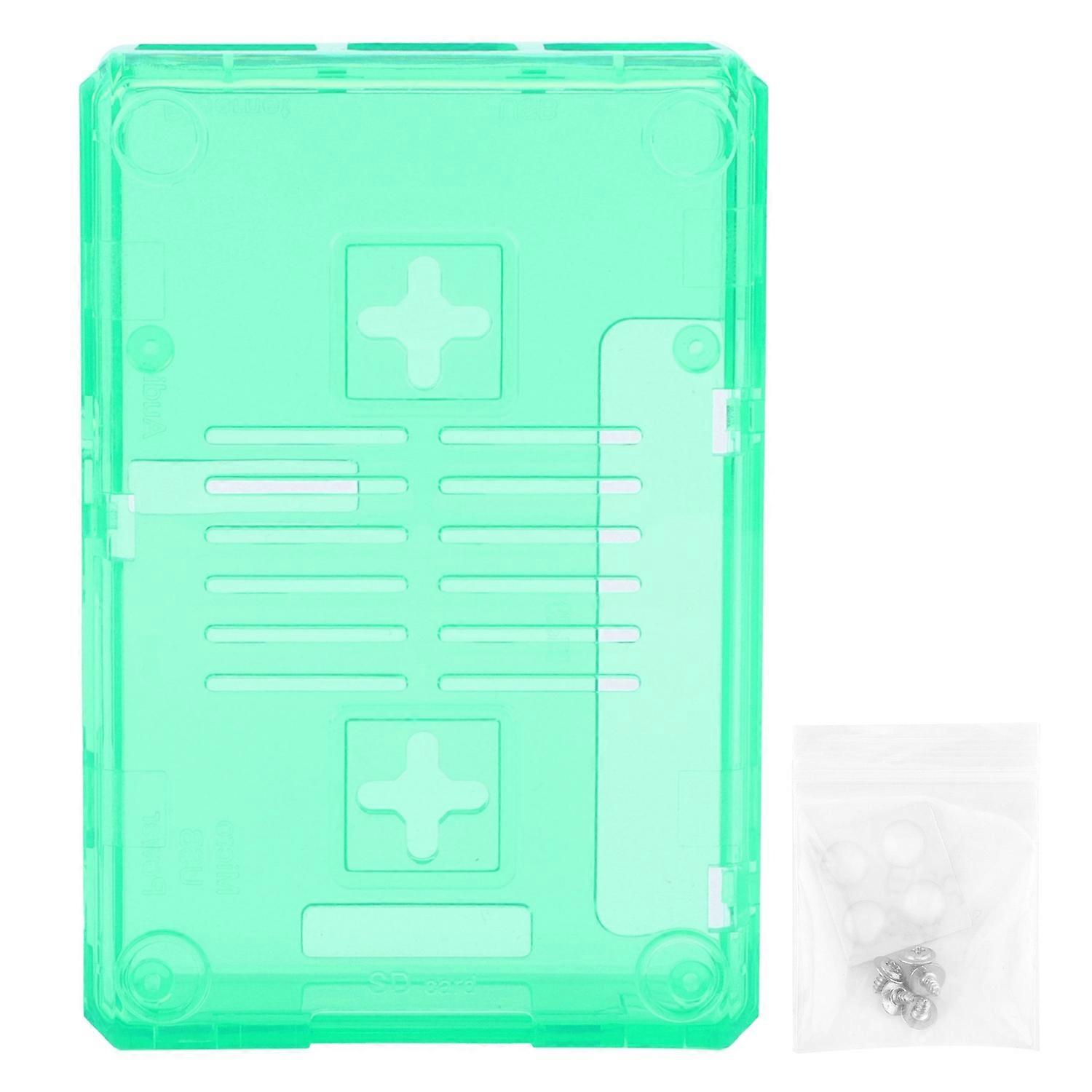 Shell Protective Frosted Box Case Cover ABS for Raspberry Pi 3B 3B+ D Style with Screw(Green )