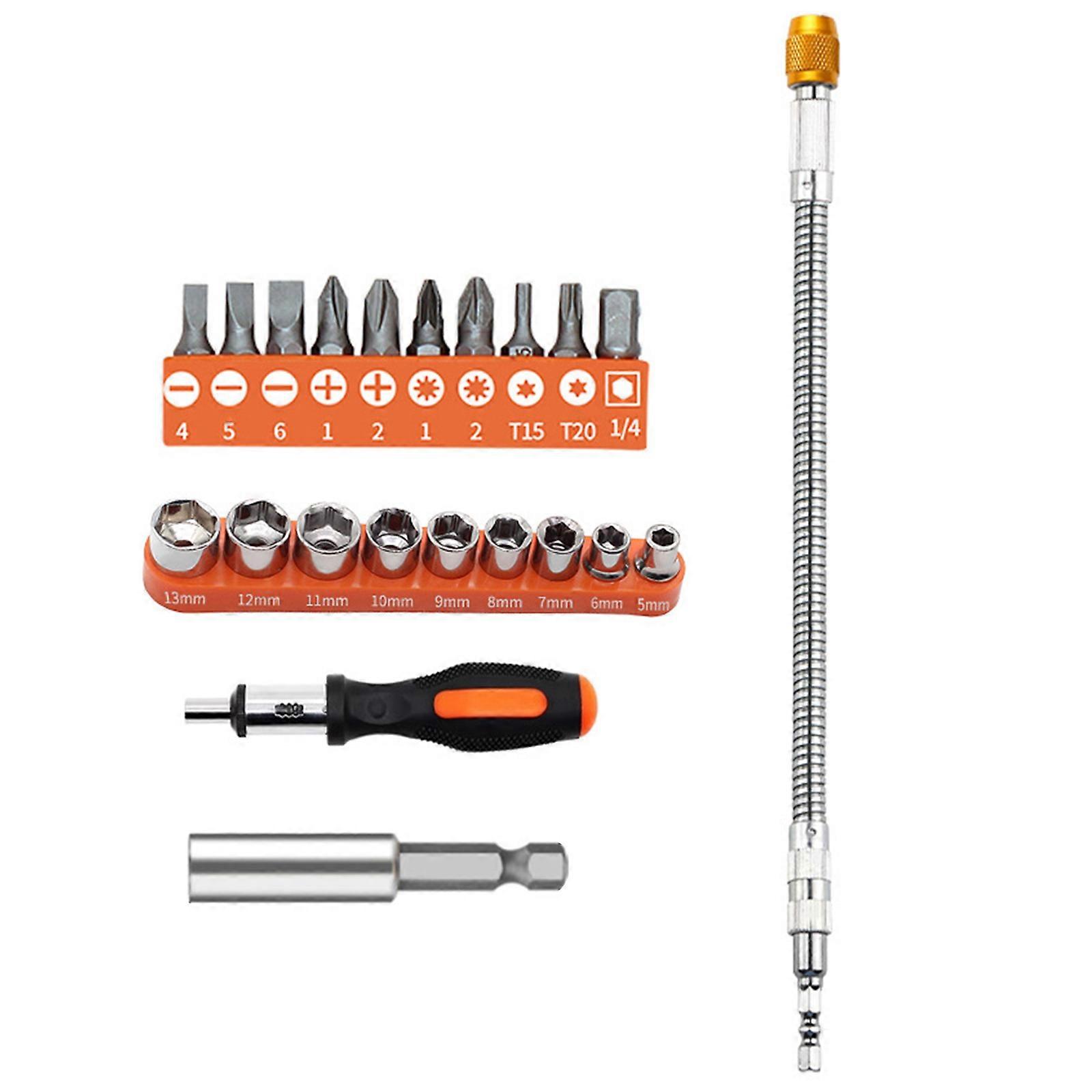 Professional Flexible Drill Bit Holder Extension Rod For Angled Screwdriving Hexagonal Bit Accessories In Tight Corners Multicolor