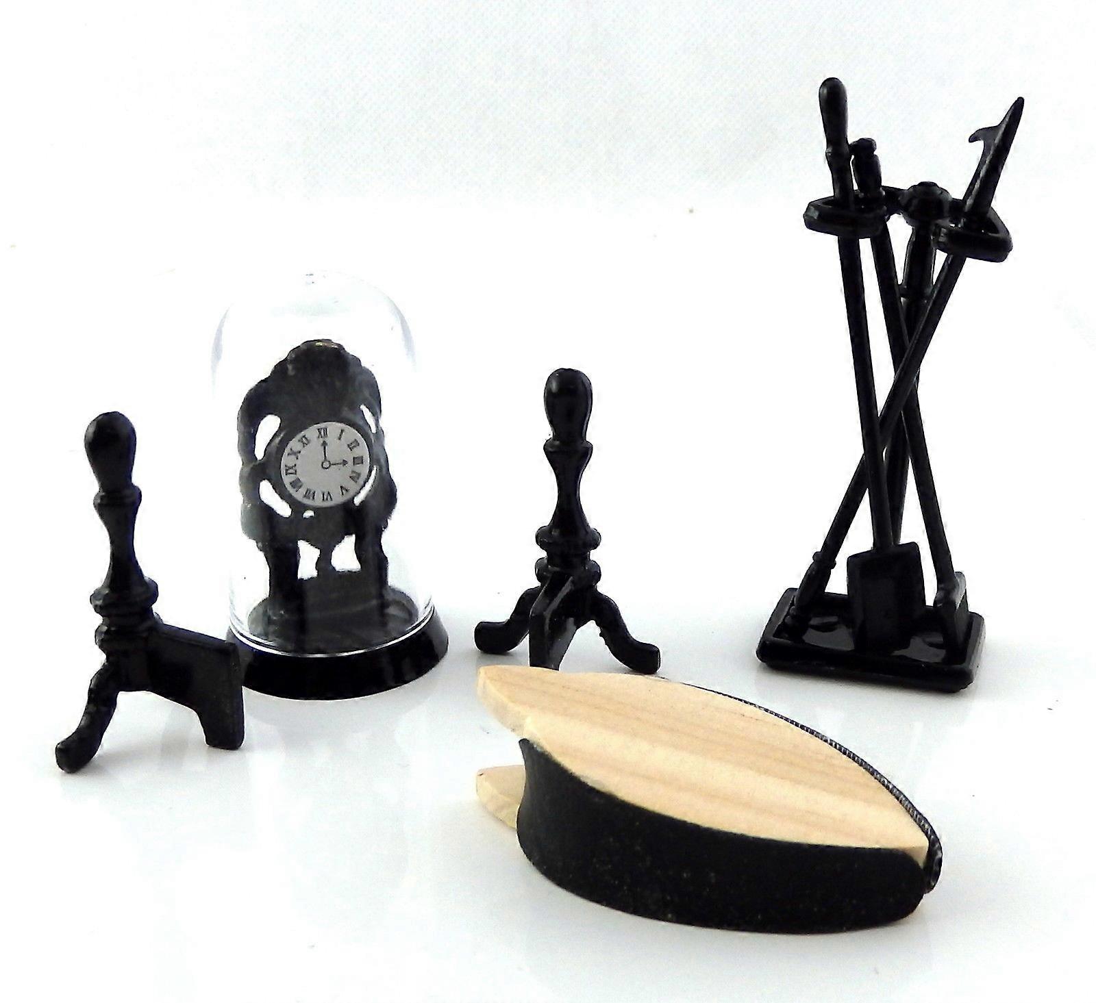 دمى البيت مصغرة Fireside زخرفة الفيكتوري الموقد الملحق مجموعة