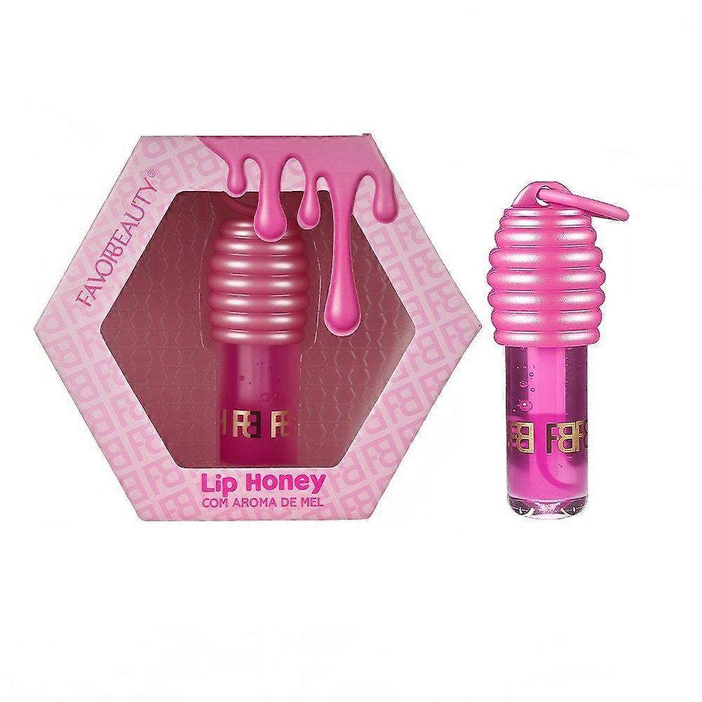 Moisturizing Honey Lip Gloss, Clear Honey Lip Oil Gloss with Chubby Tip Applicator, Hydrating Non-Sticky Shine, Nourishing Lip Plumper Balm for Soft S