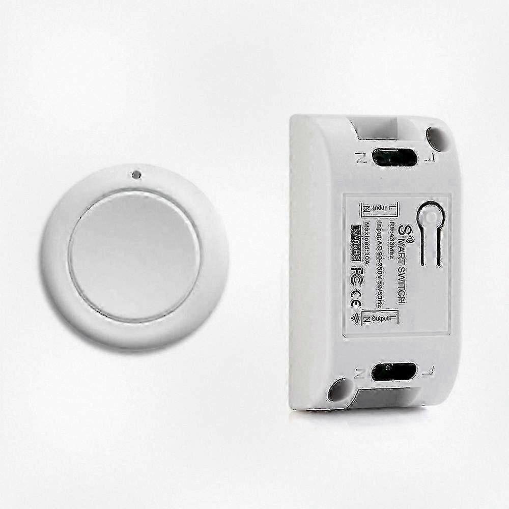 Wireless Smart Home Light Switch with RF 433 MHz Remote Control for AC 110V and 220V, Ideal for Bedroom Ceiling Lamps and More