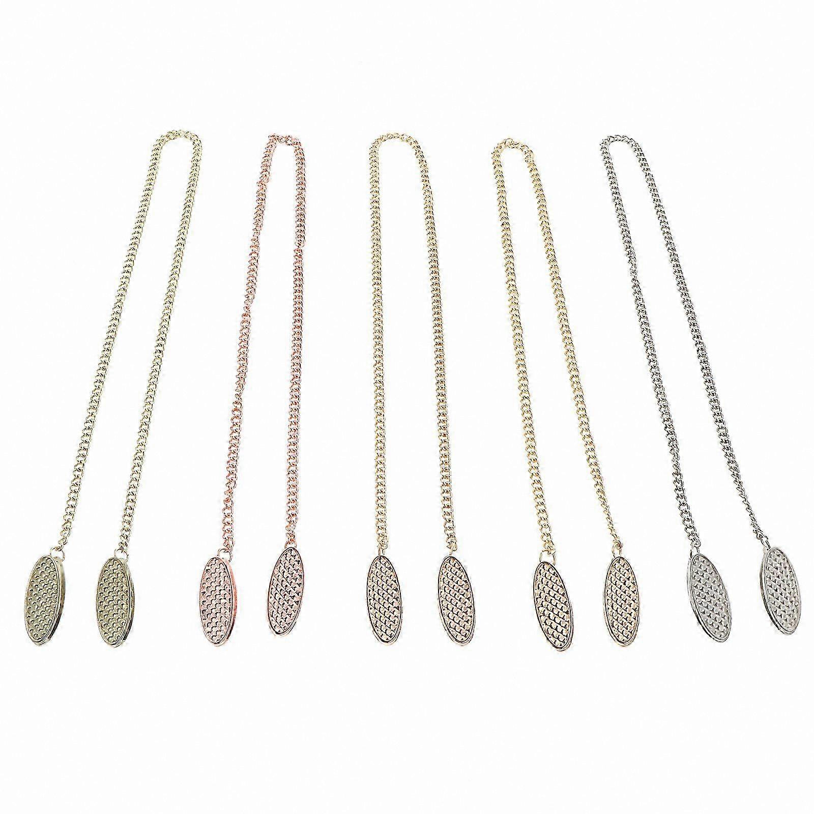 5-Pack Elegant Metal Napkin Clips for Aprons and Bibs with Towel Chain for Adults
