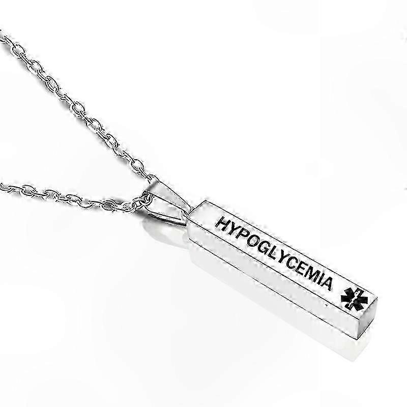 メディカルアラートネックレスステンレススチールピラーデザインユニセックスファッションジュエリー