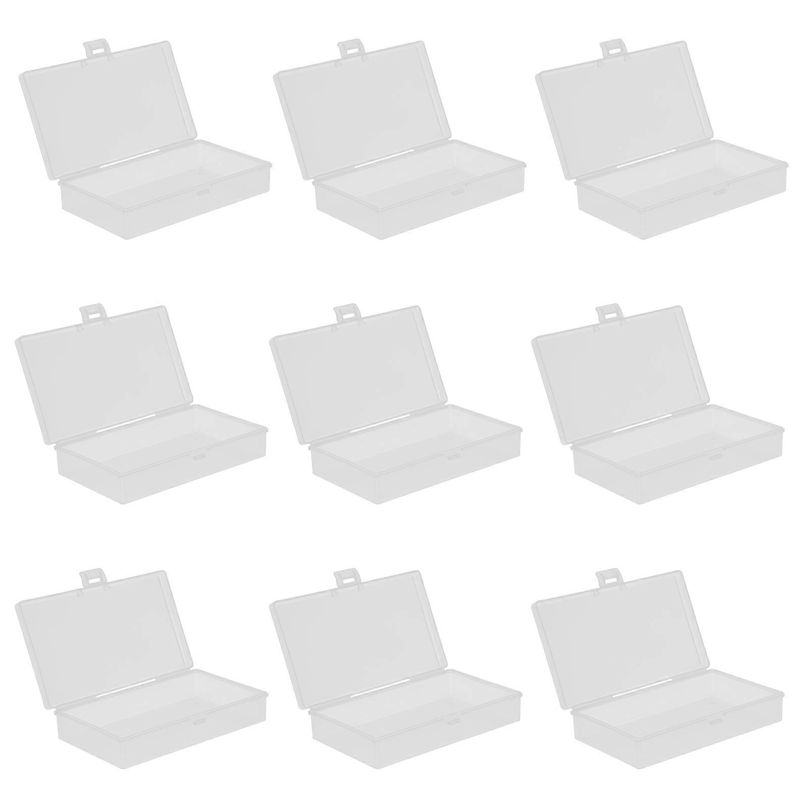 Plastic Storage Box Small Transparent Rectangular Containers for Jewelry 12Pcs