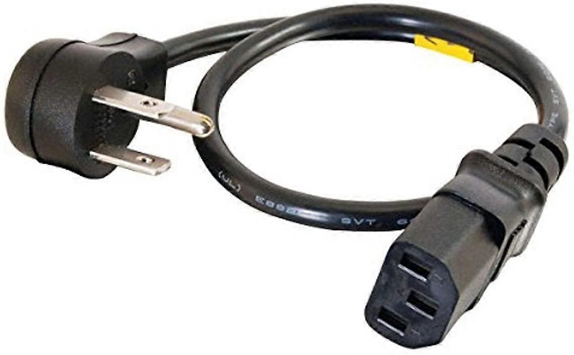 Power Cord, Flat Plug Extension Cord, Universal Flat Panel Power Cord, 18 AWG, Black, 1.5 Feet (0.45 Meters),